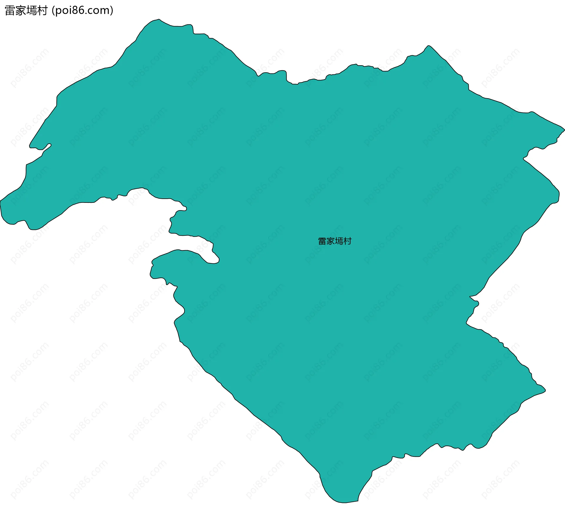 雷家墕村边界地图