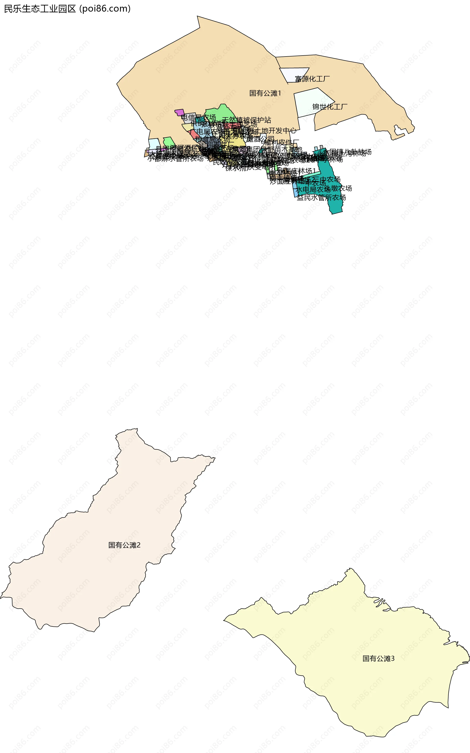 民乐生态工业园区边界地图(五级行政区划)