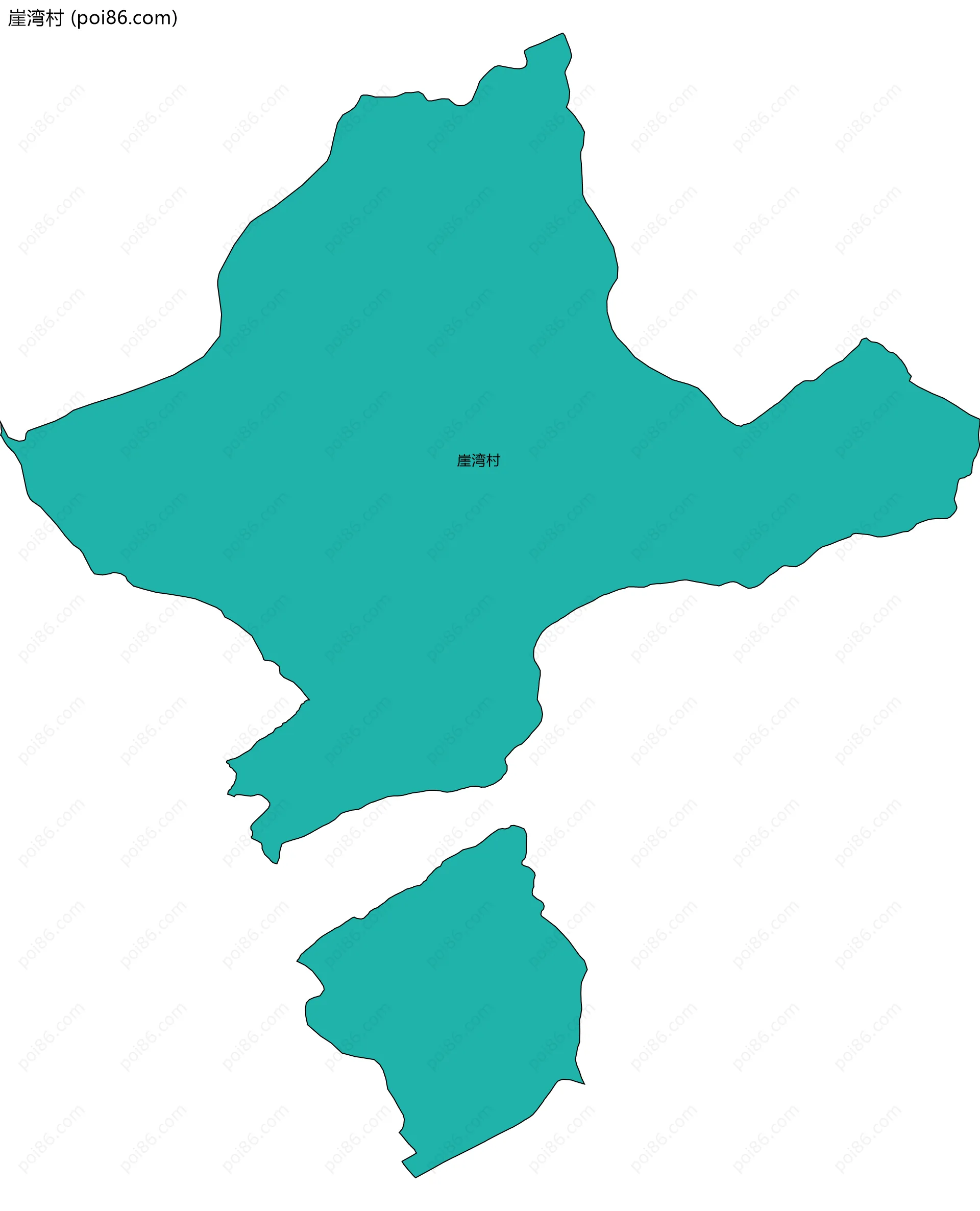 崖湾村边界地图