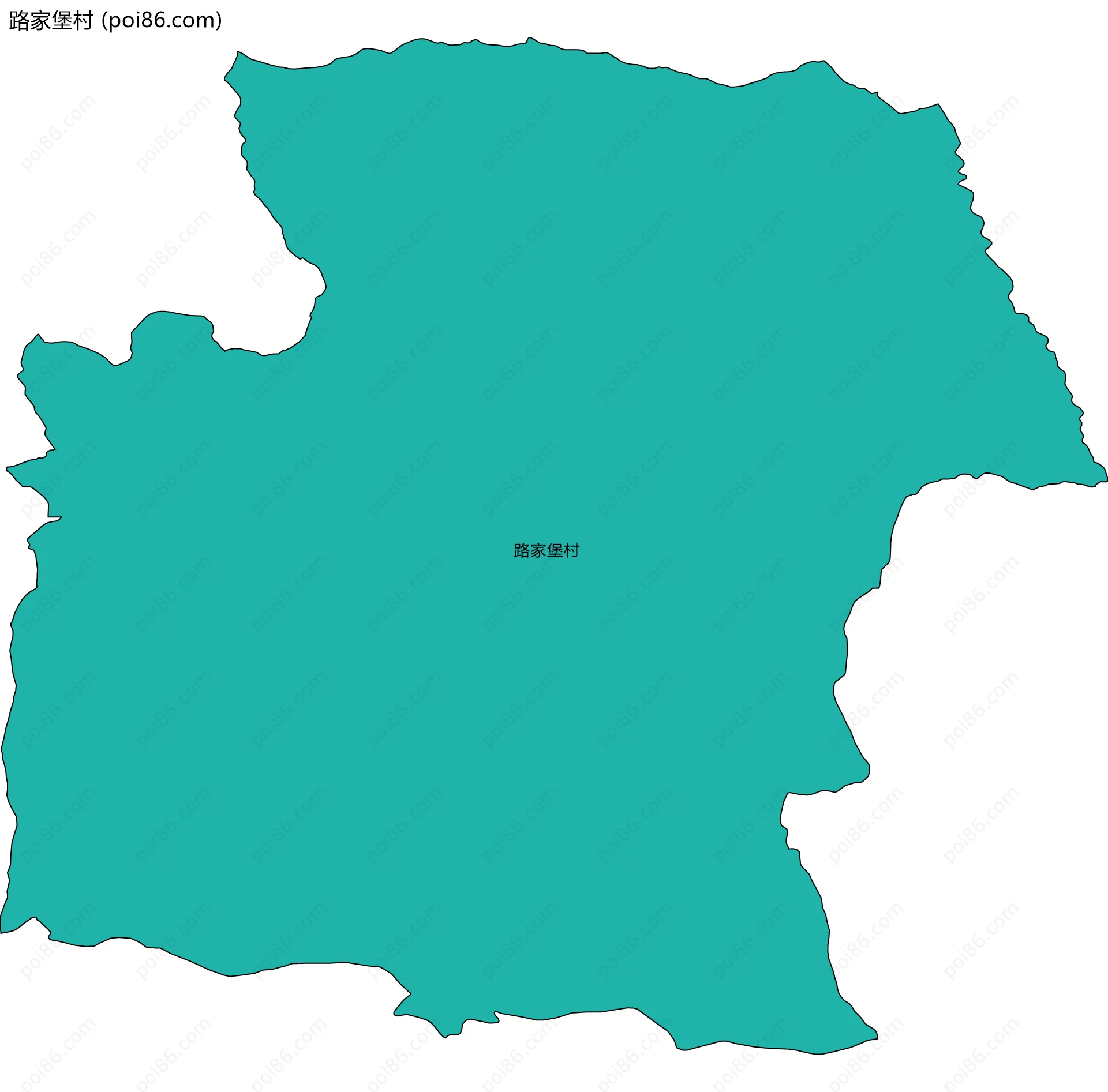 路家堡村边界地图
