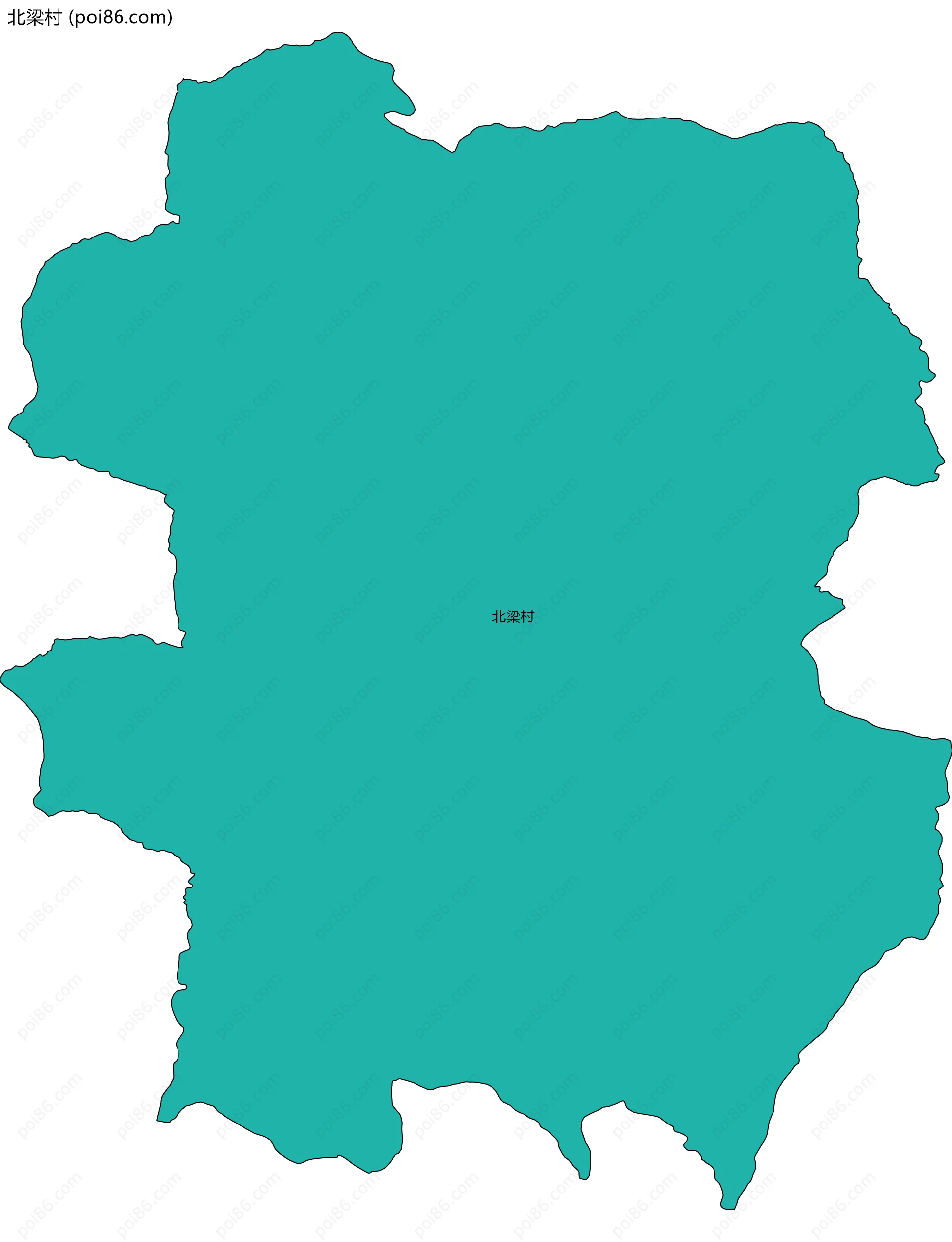 北梁村边界地图