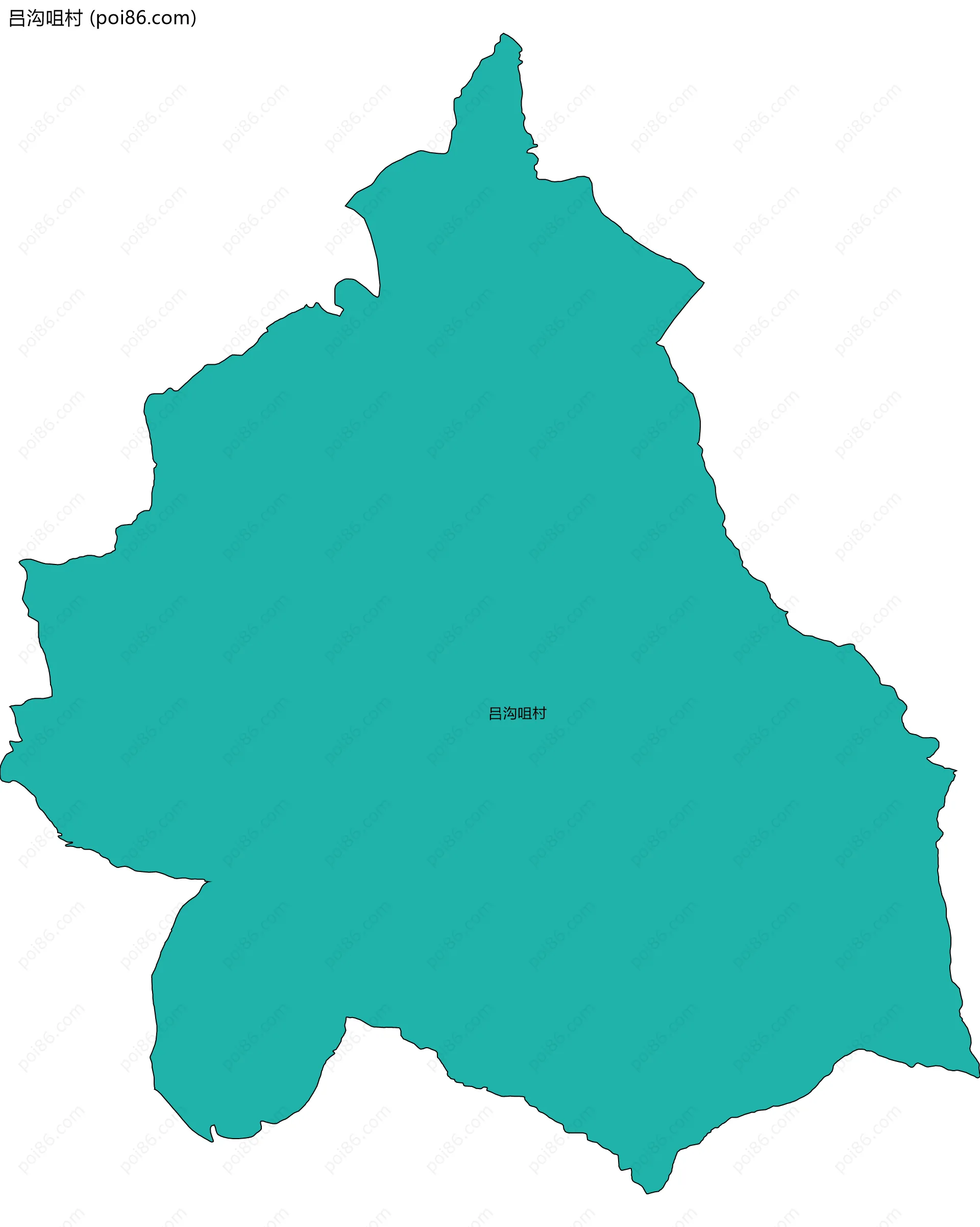 吕沟咀村边界地图