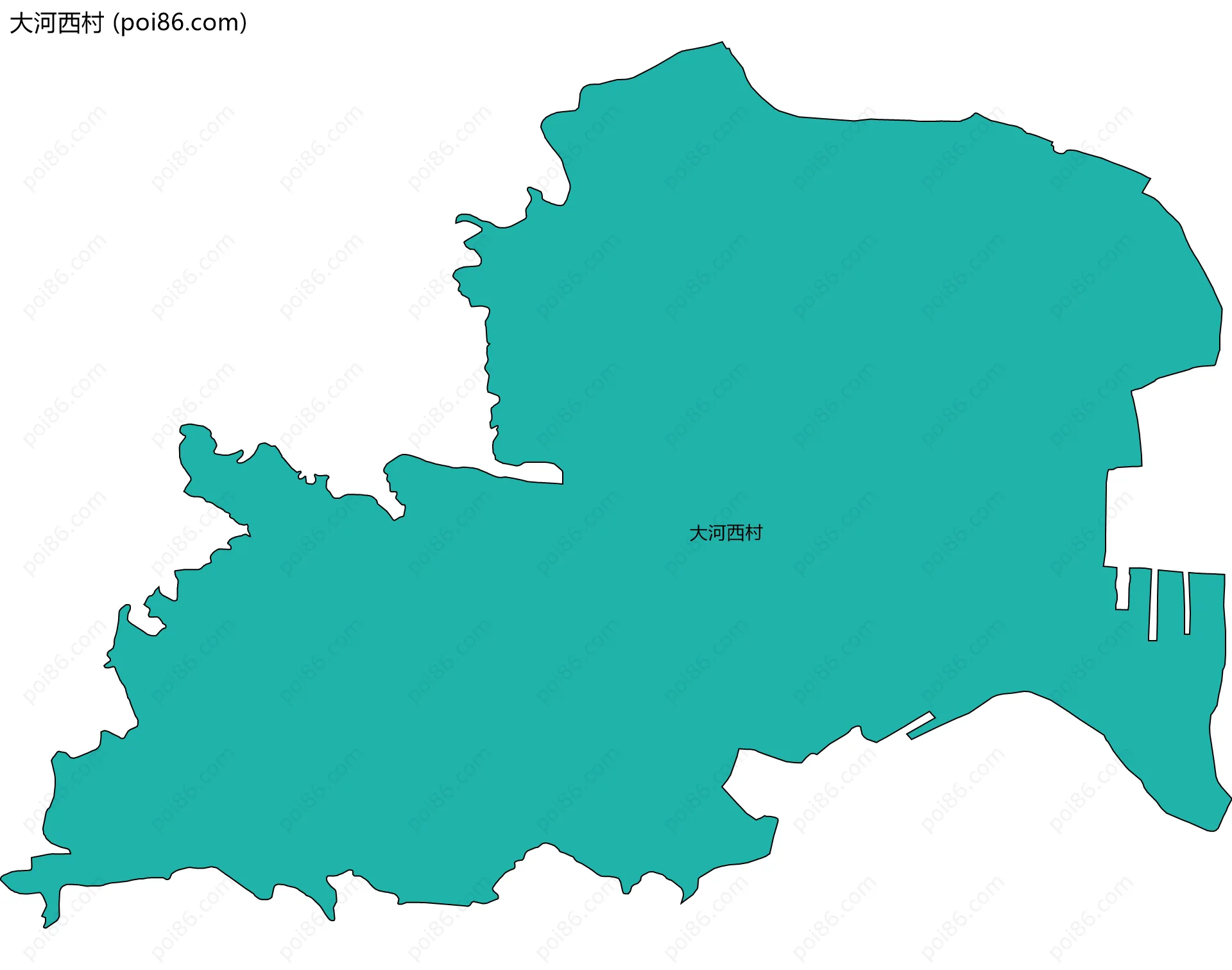大河西村边界地图