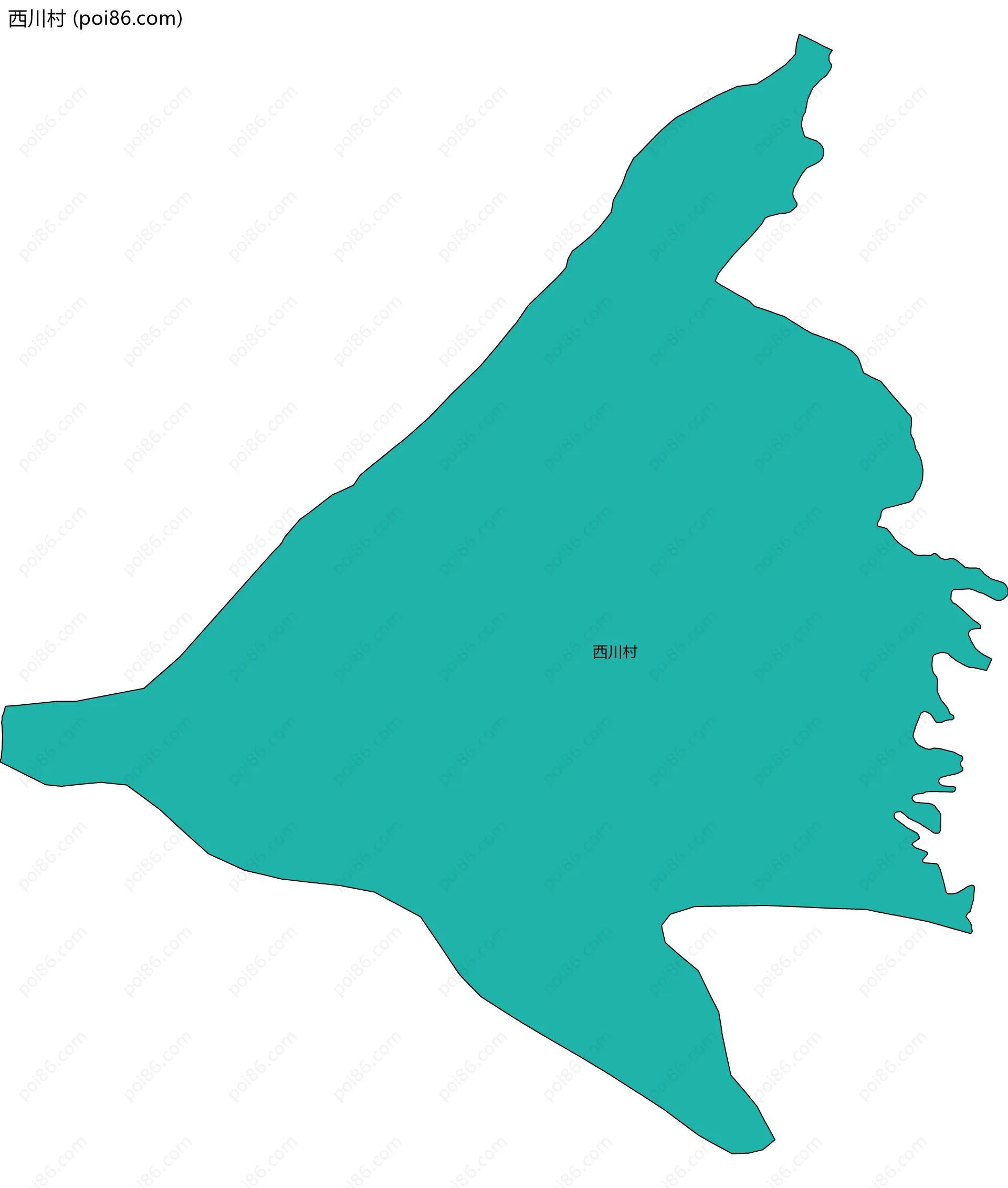 西川村边界地图