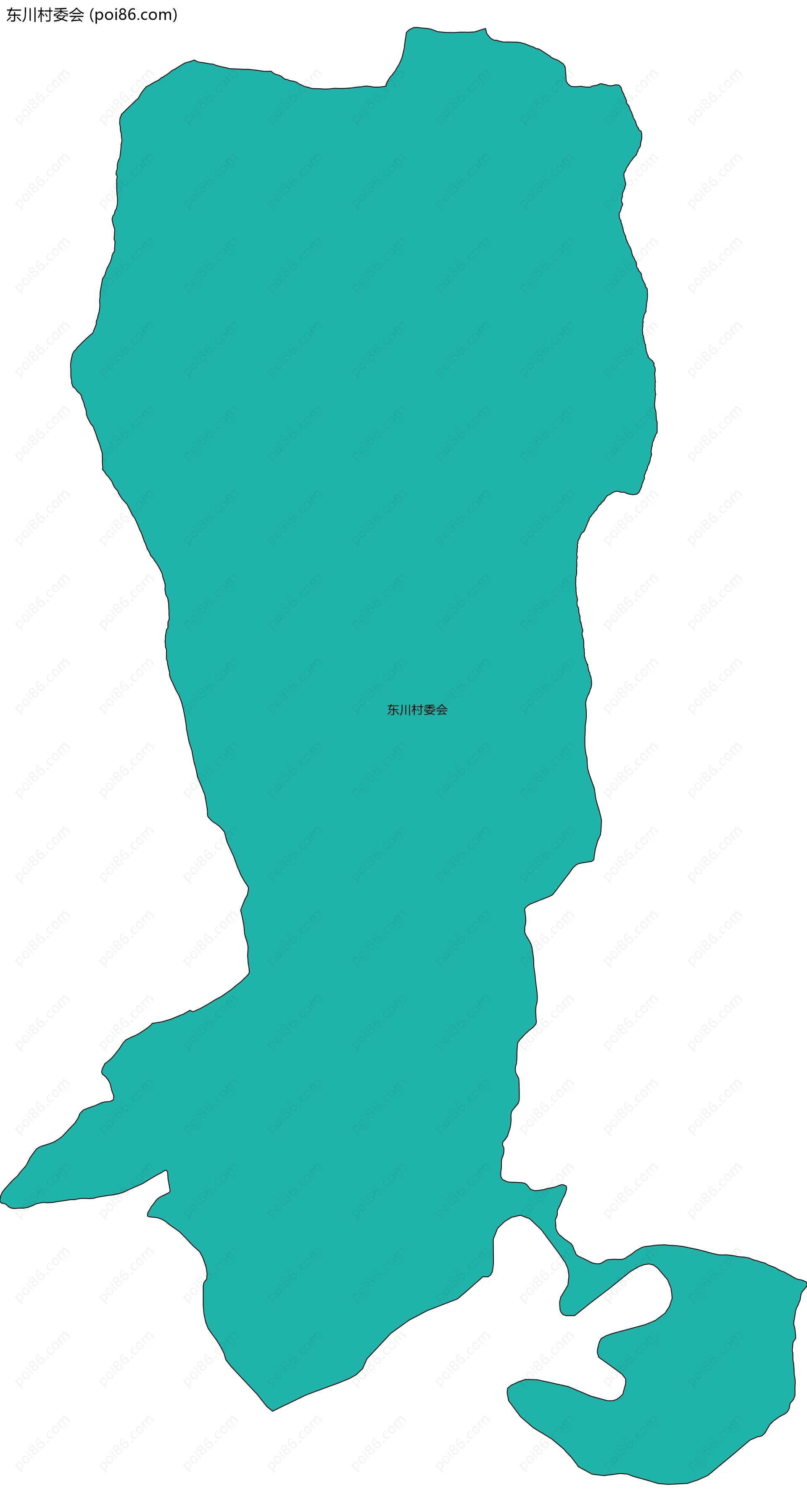 东川村委会边界地图