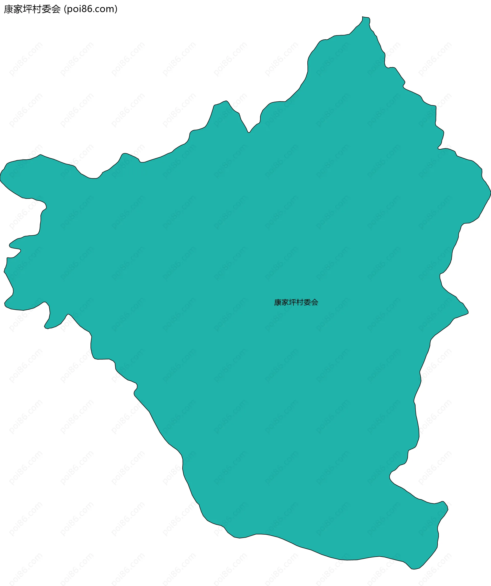 康家坪村委会边界地图