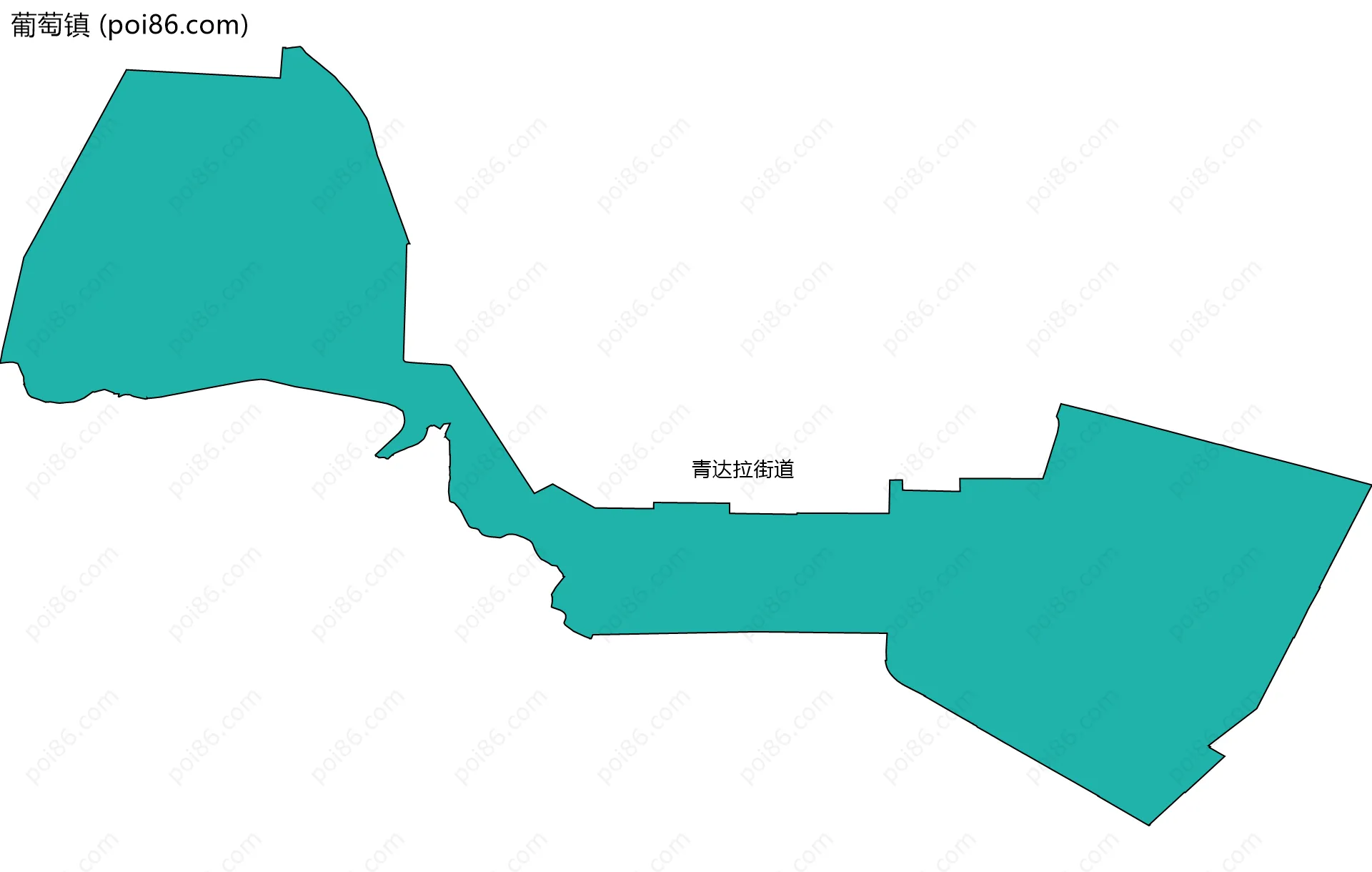 葡萄镇边界地图(五级行政区划)