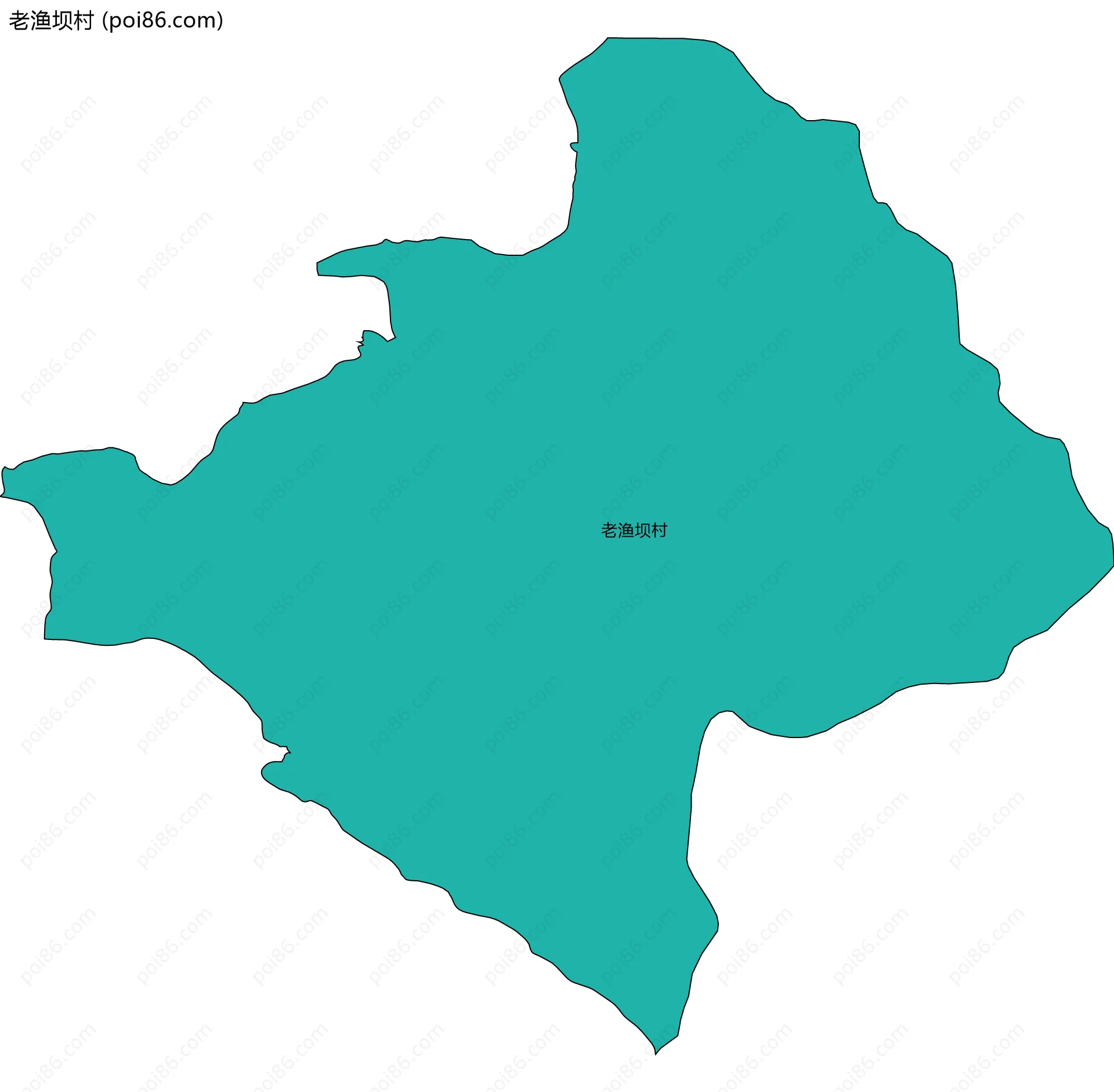 老渔坝村边界地图