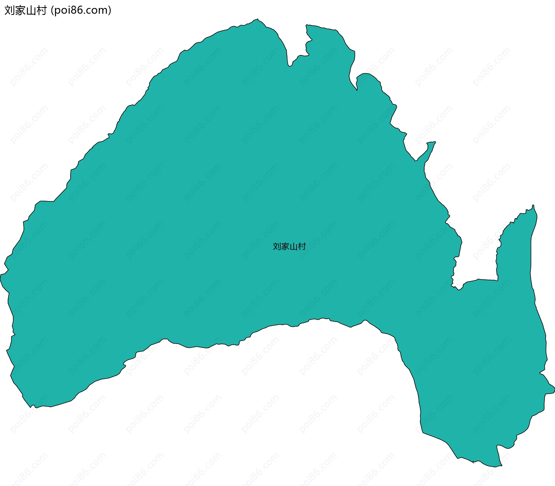 刘家山村边界地图