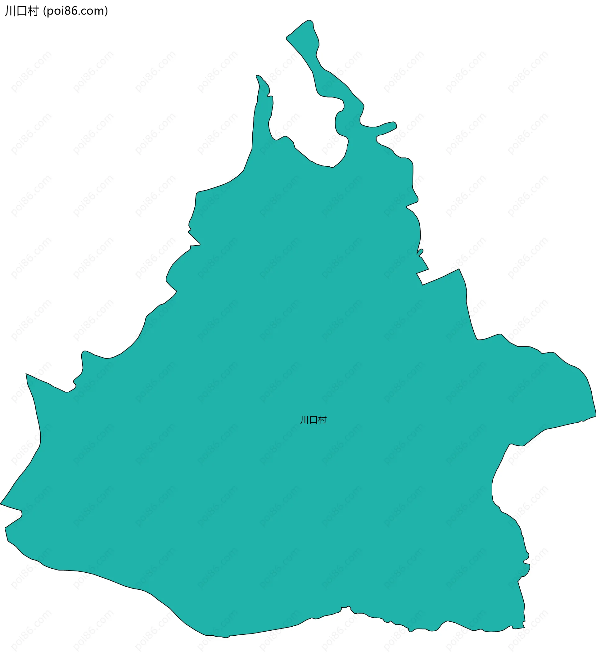 川口村边界地图