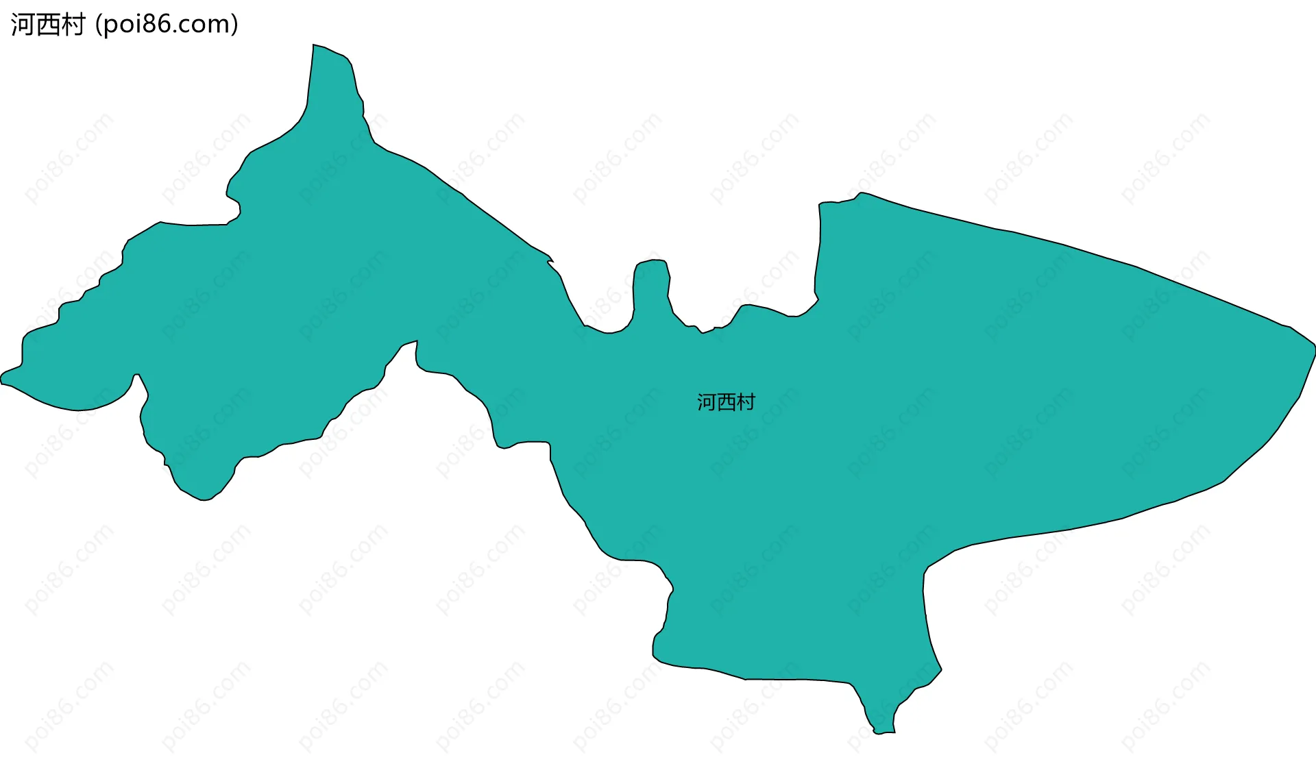 河西村边界地图