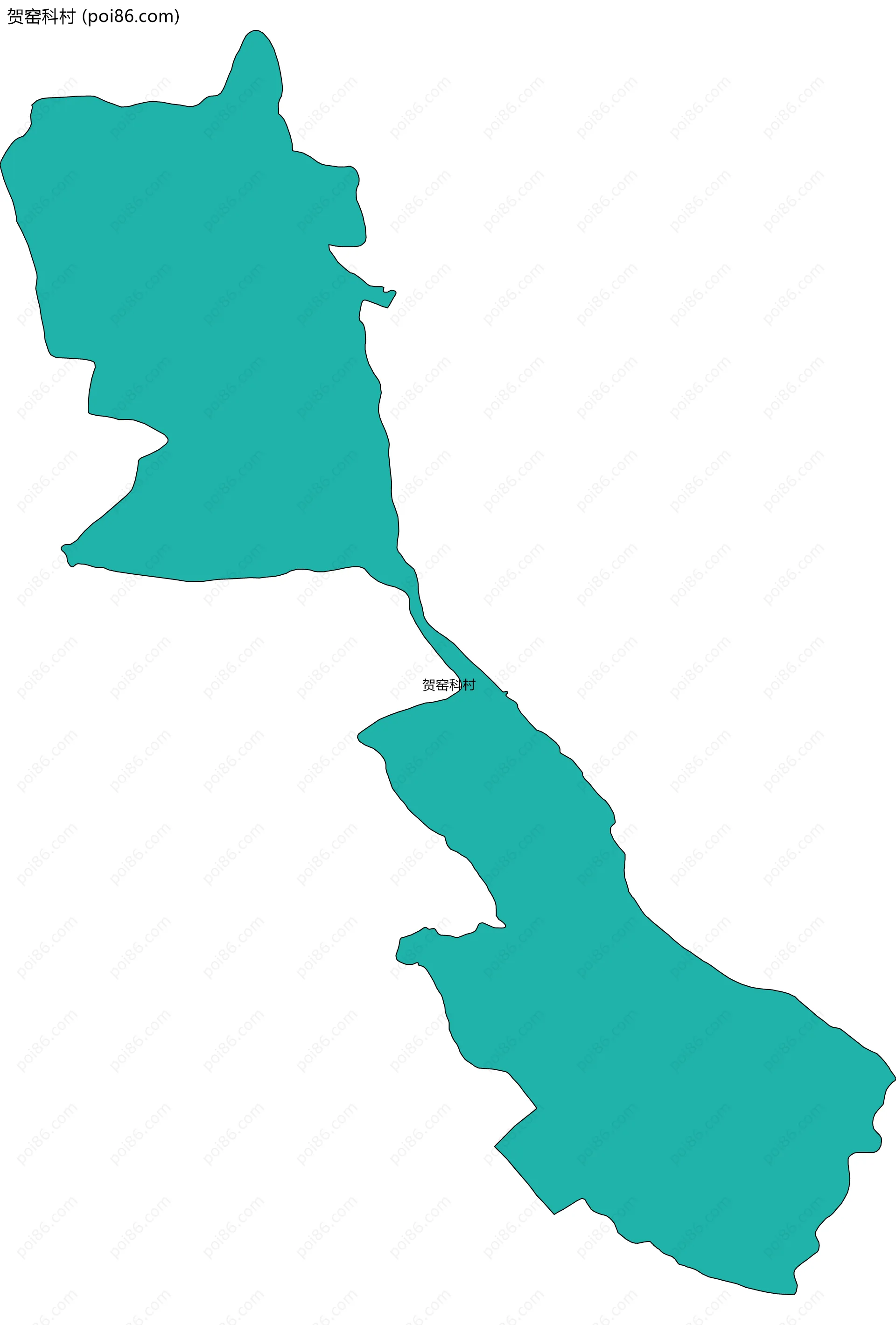 贺窑科村边界地图