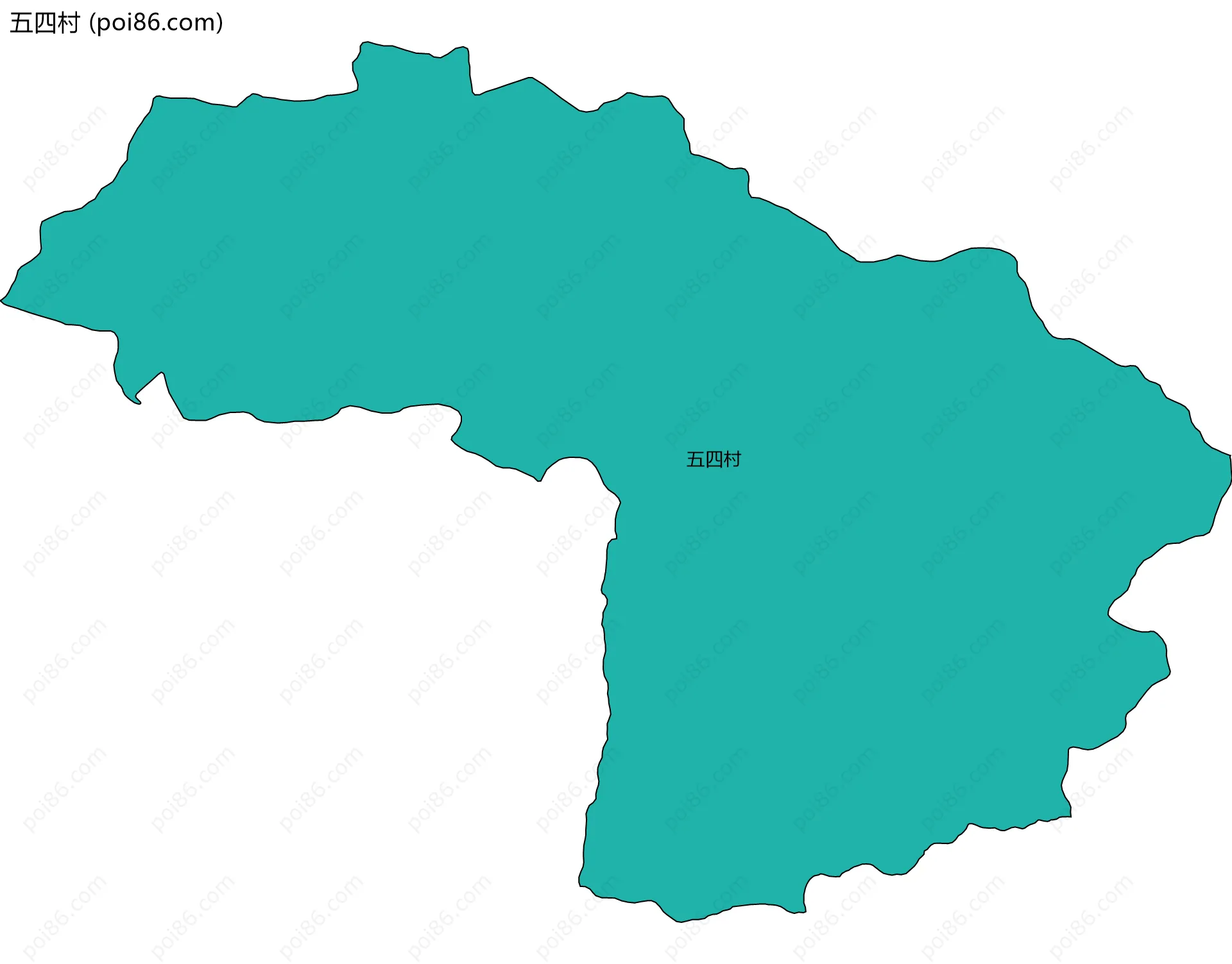 五四村边界地图