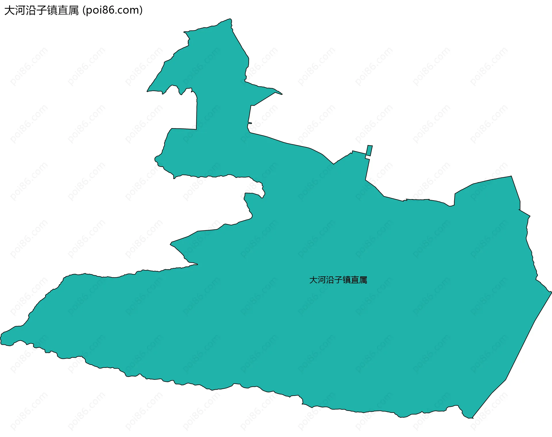 大河沿子镇直属边界地图