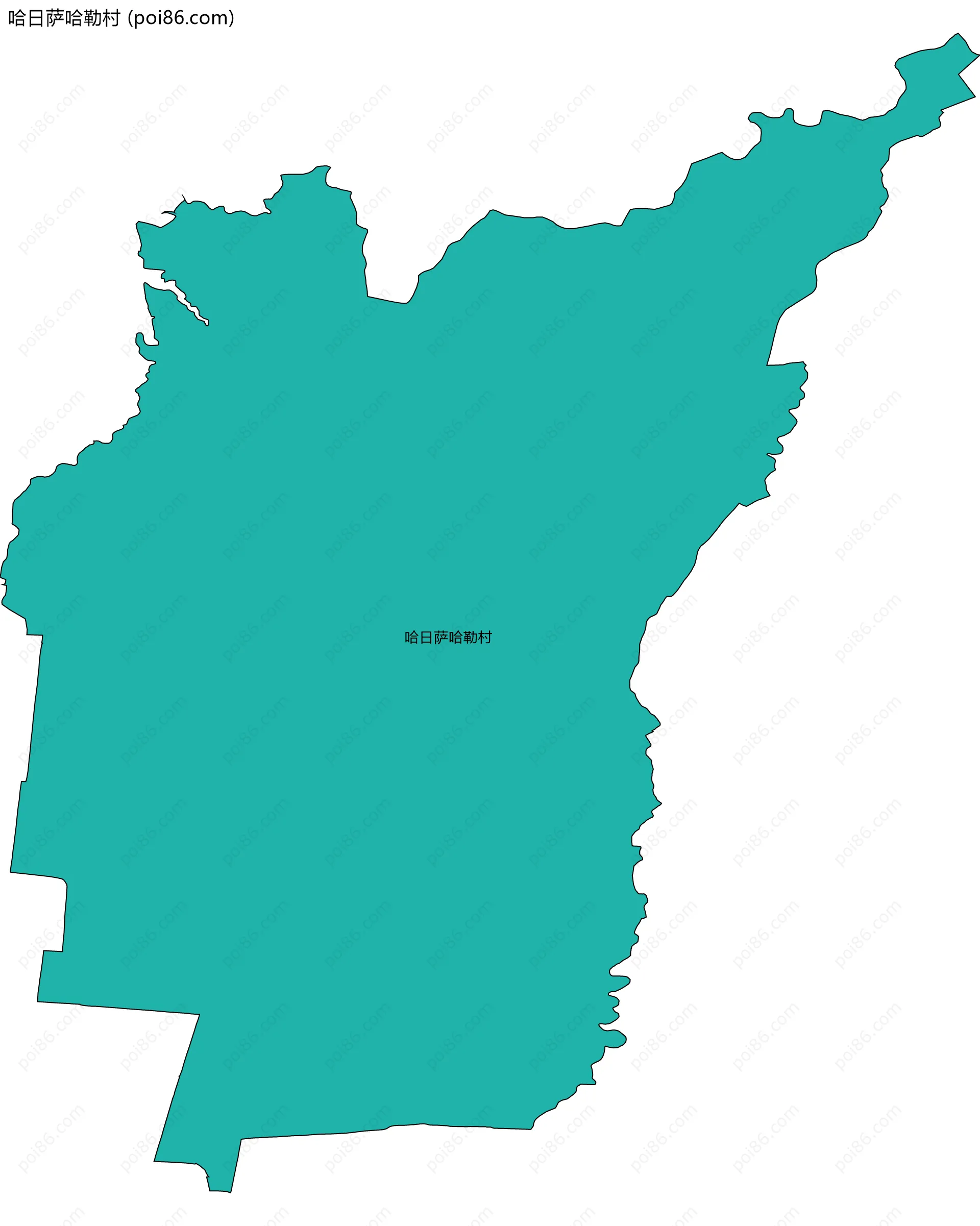 哈日萨哈勒村边界地图
