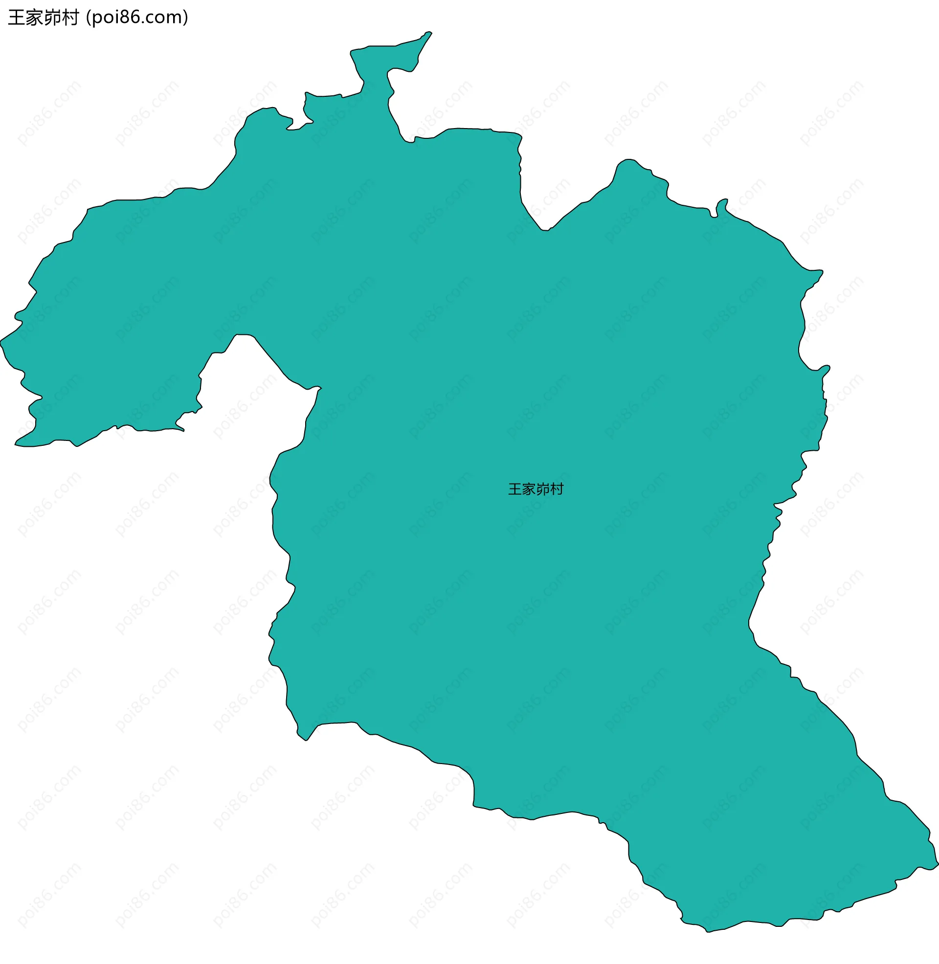 王家峁村边界地图