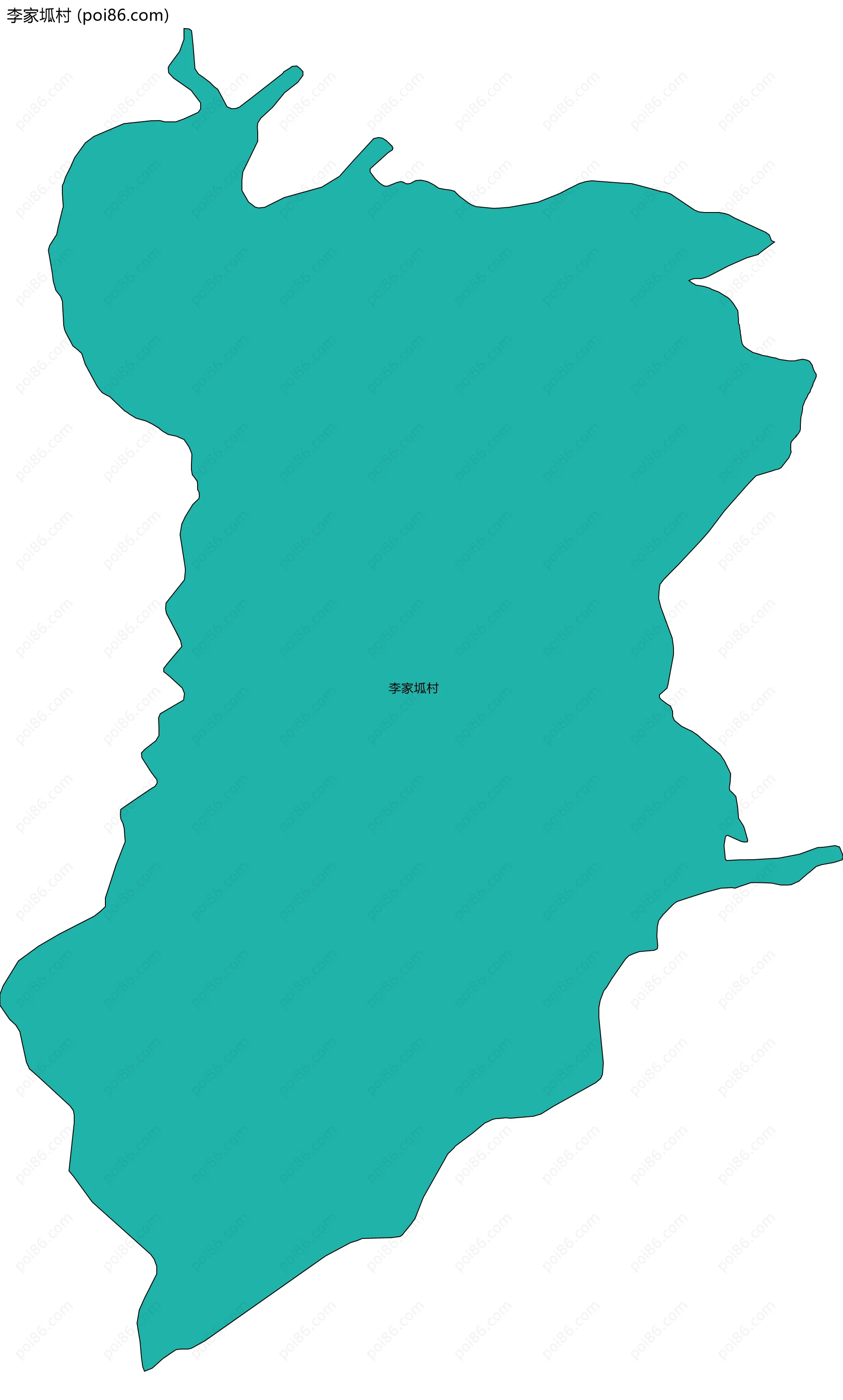 李家坬村边界地图