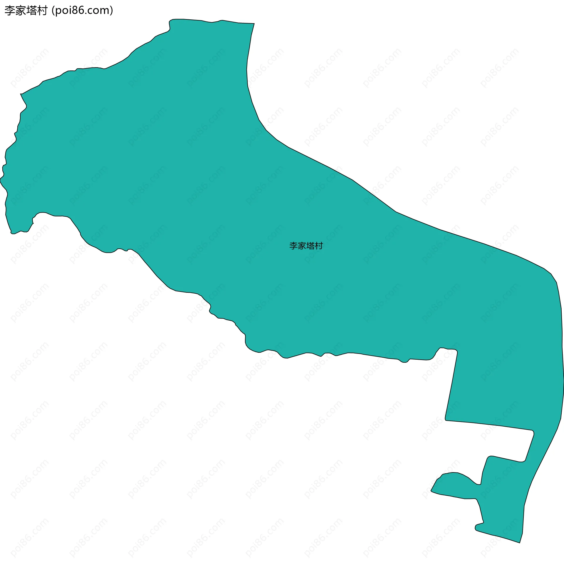 李家塔村边界地图