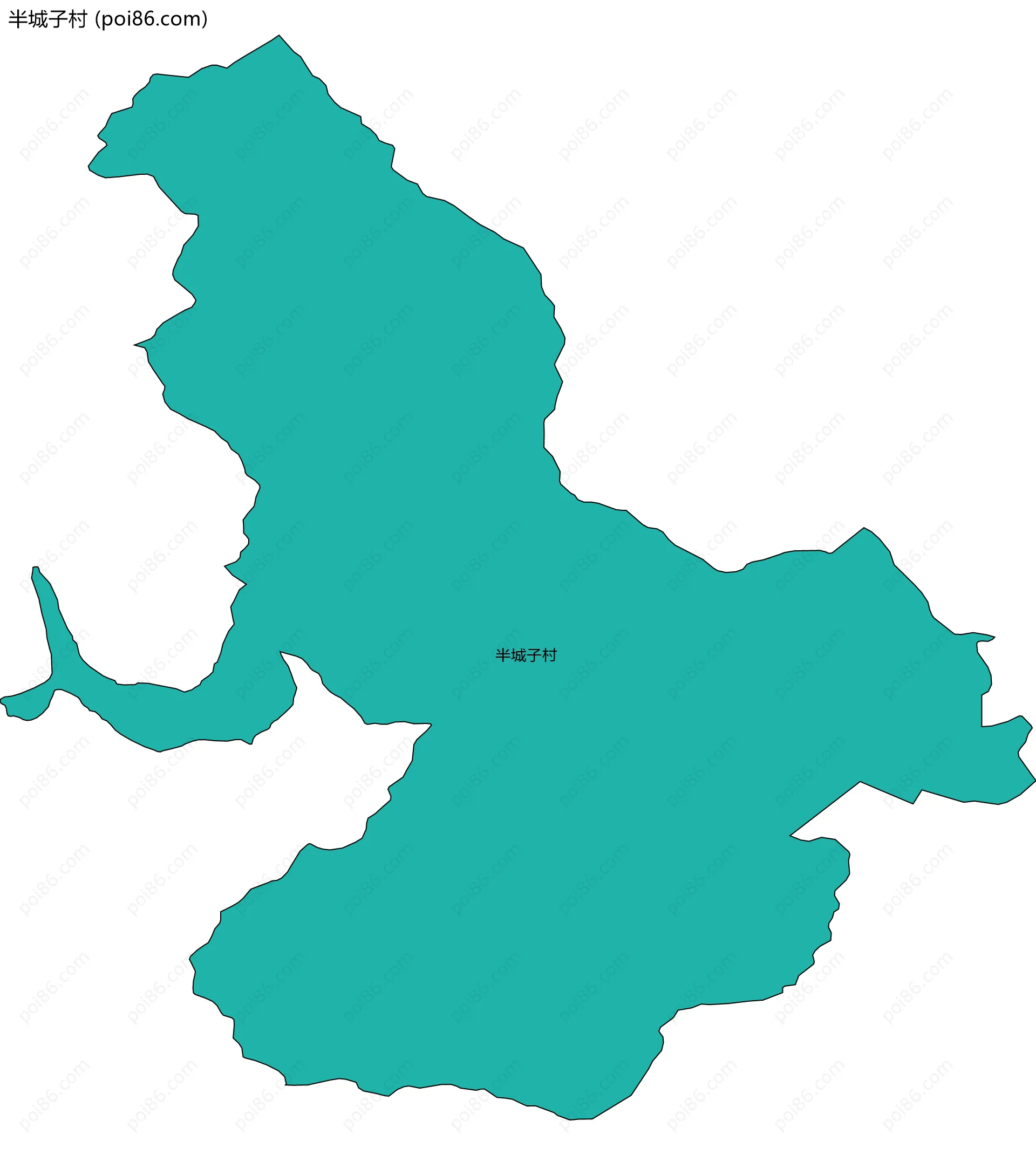 半城子村边界地图