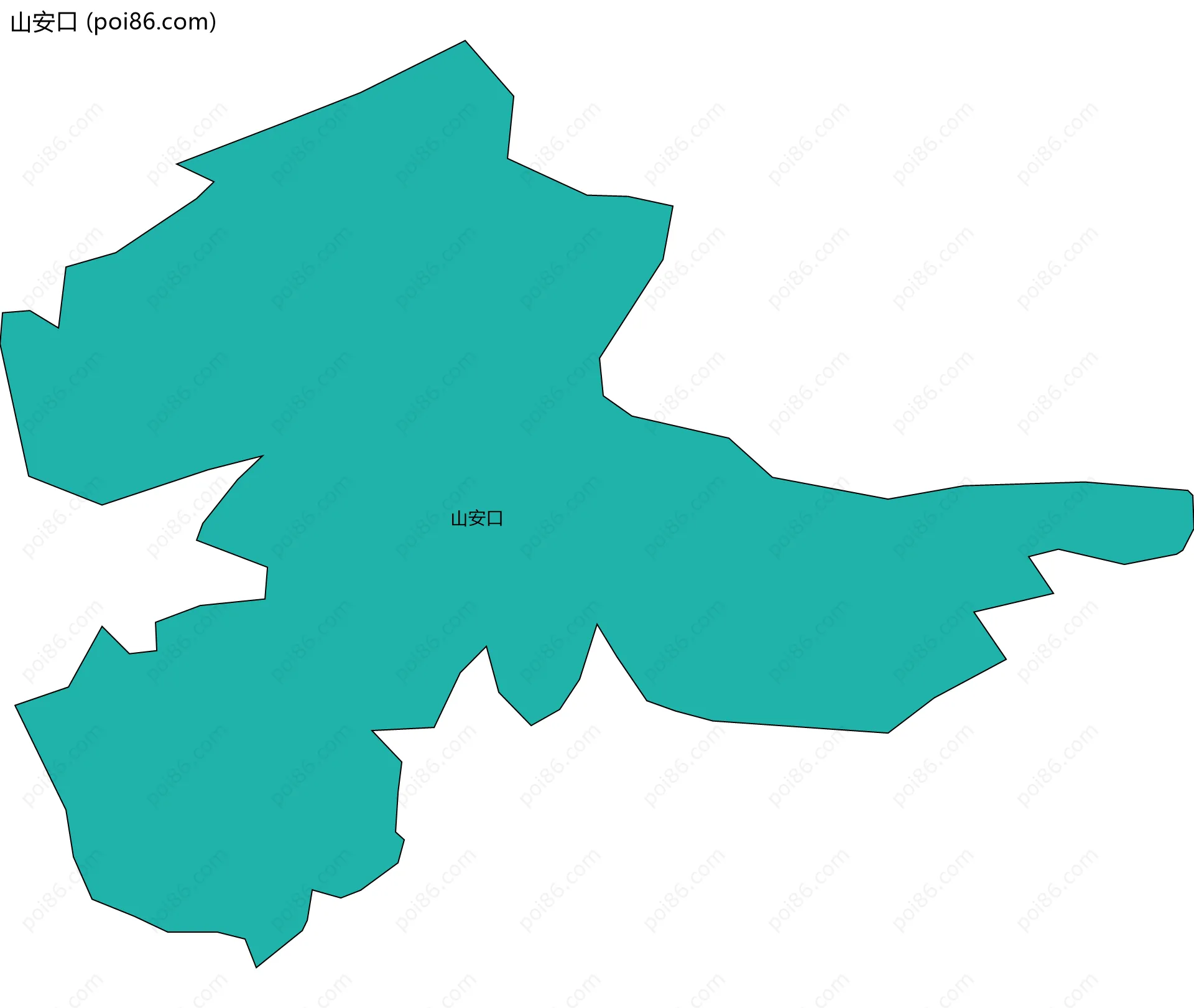 山安口边界地图