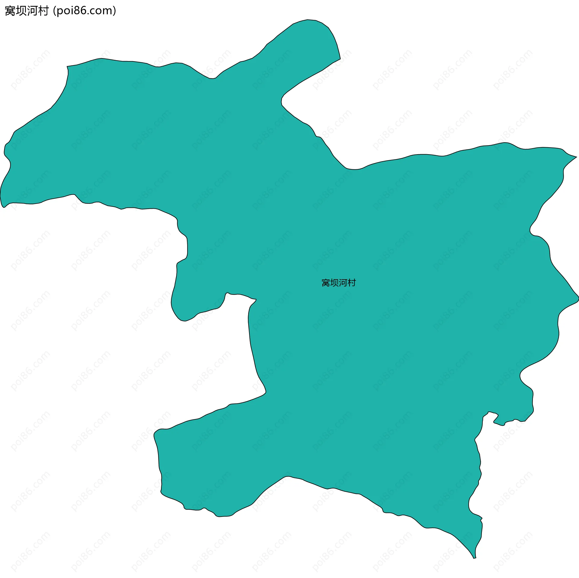 窝坝河村边界地图