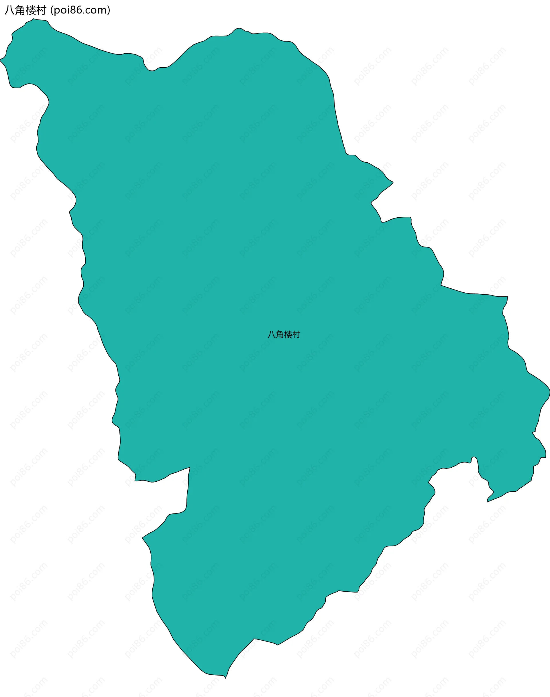 八角楼村边界地图