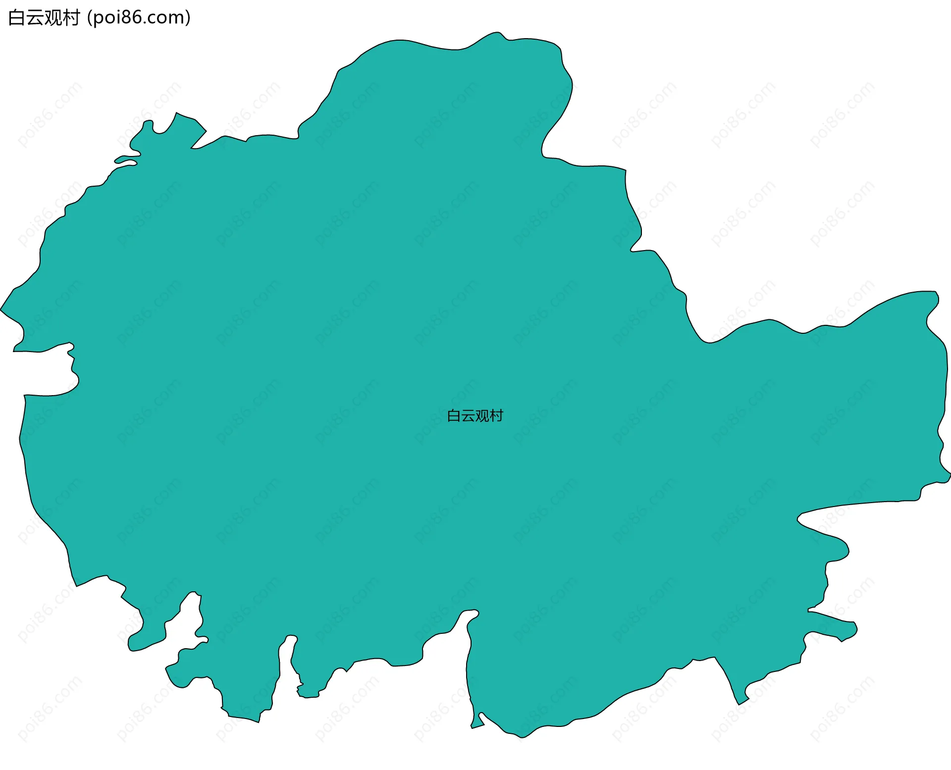 白云观村边界地图