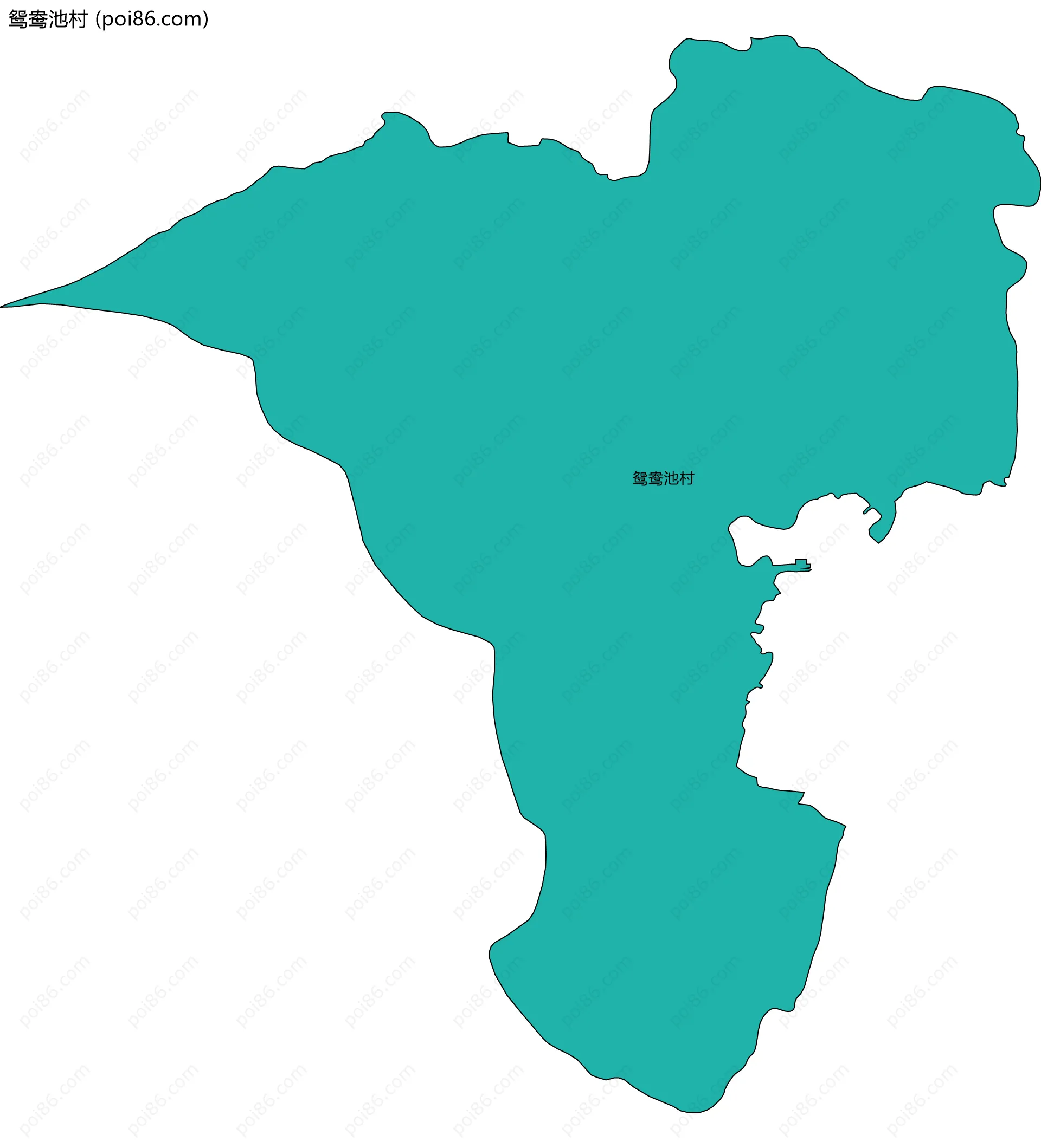 鸳鸯池村边界地图