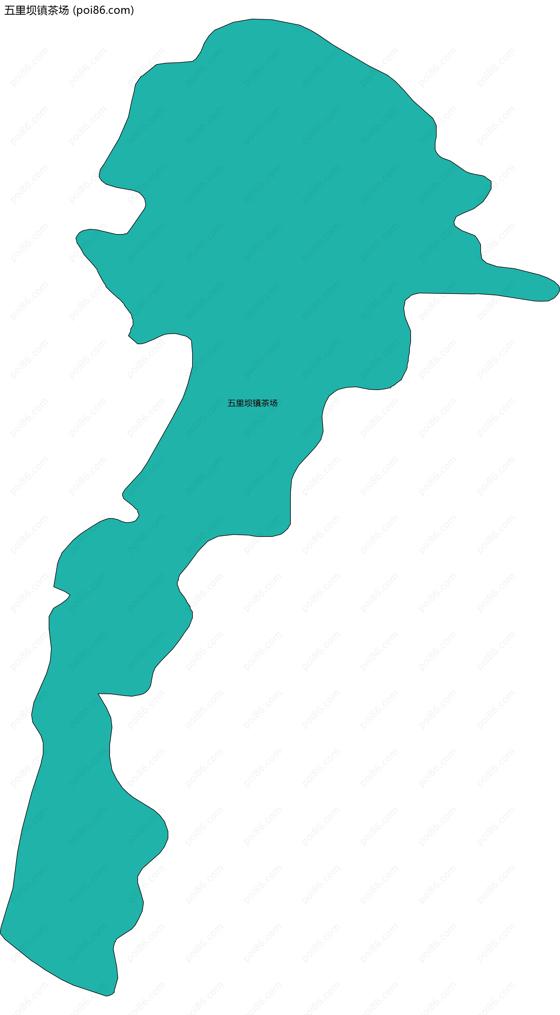 五里坝镇茶场边界地图