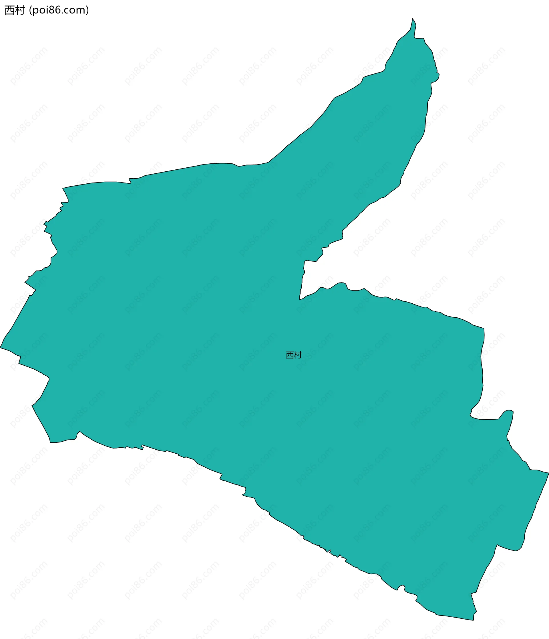 西村边界地图