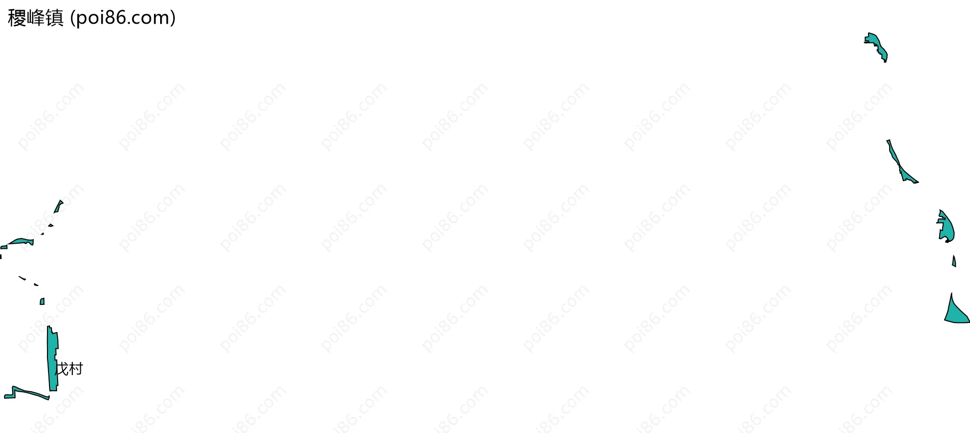 稷峰镇边界地图(五级行政区划)