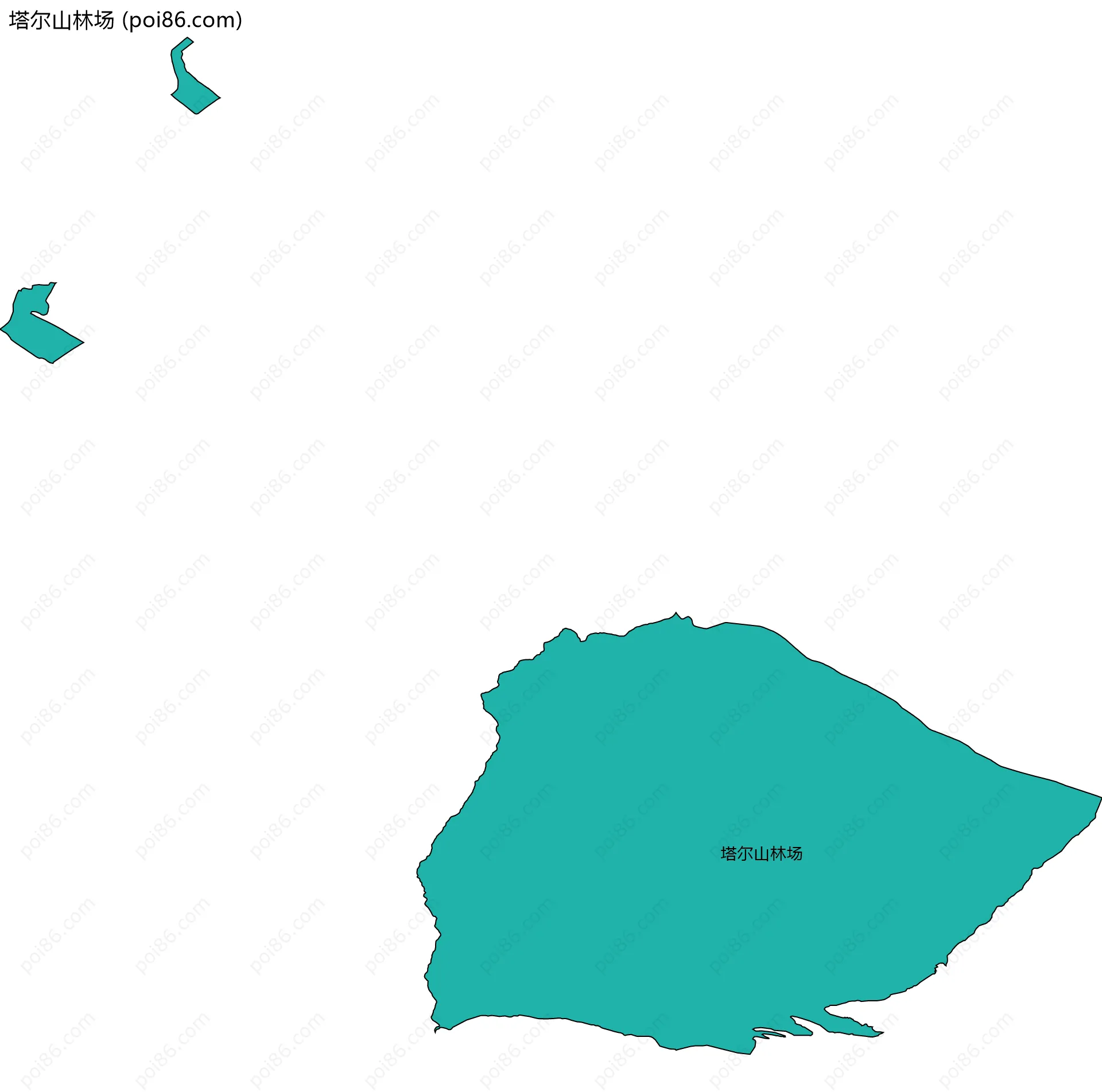 塔尔山林场边界地图(五级行政区划)
