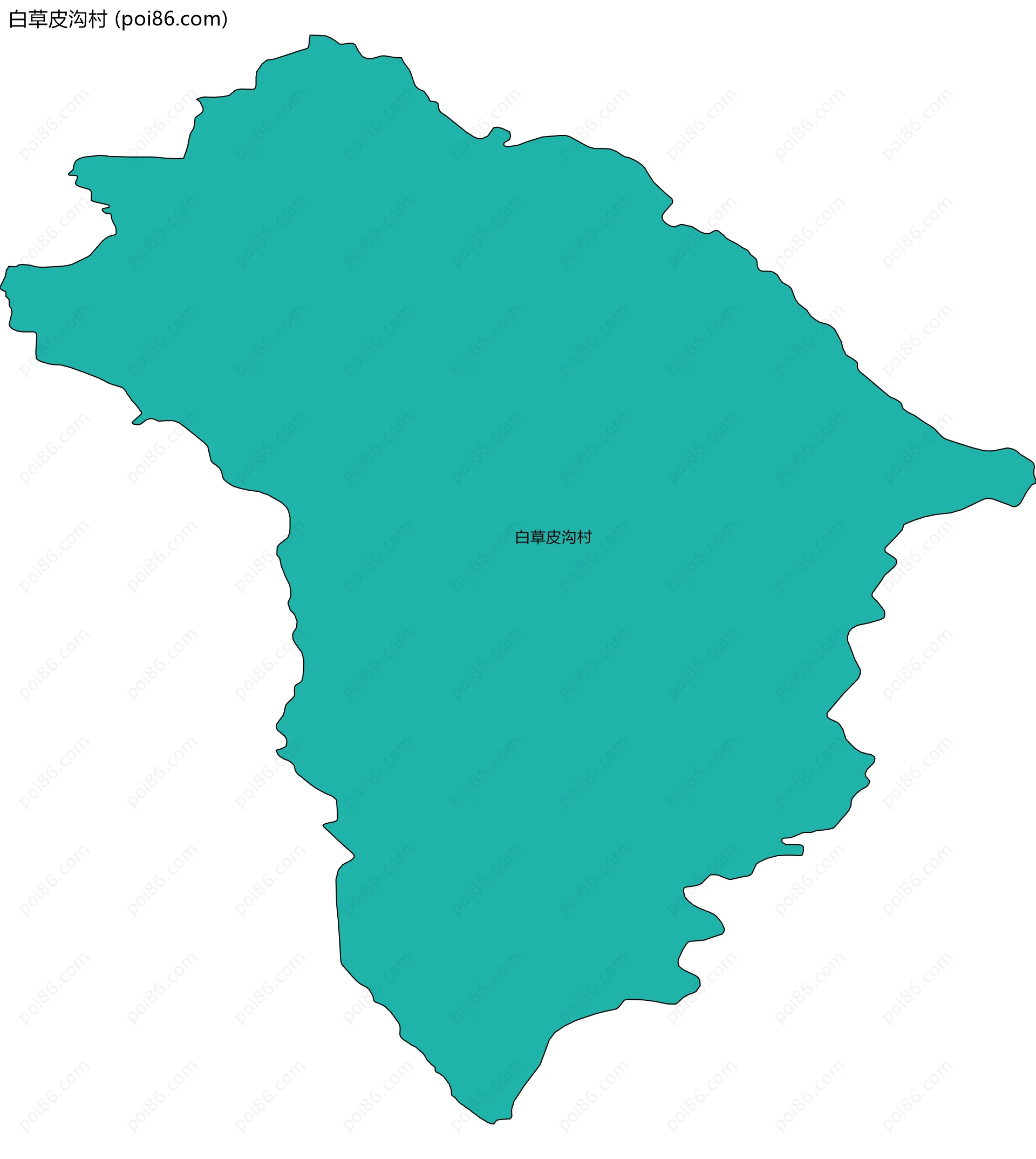 白草皮沟村边界地图