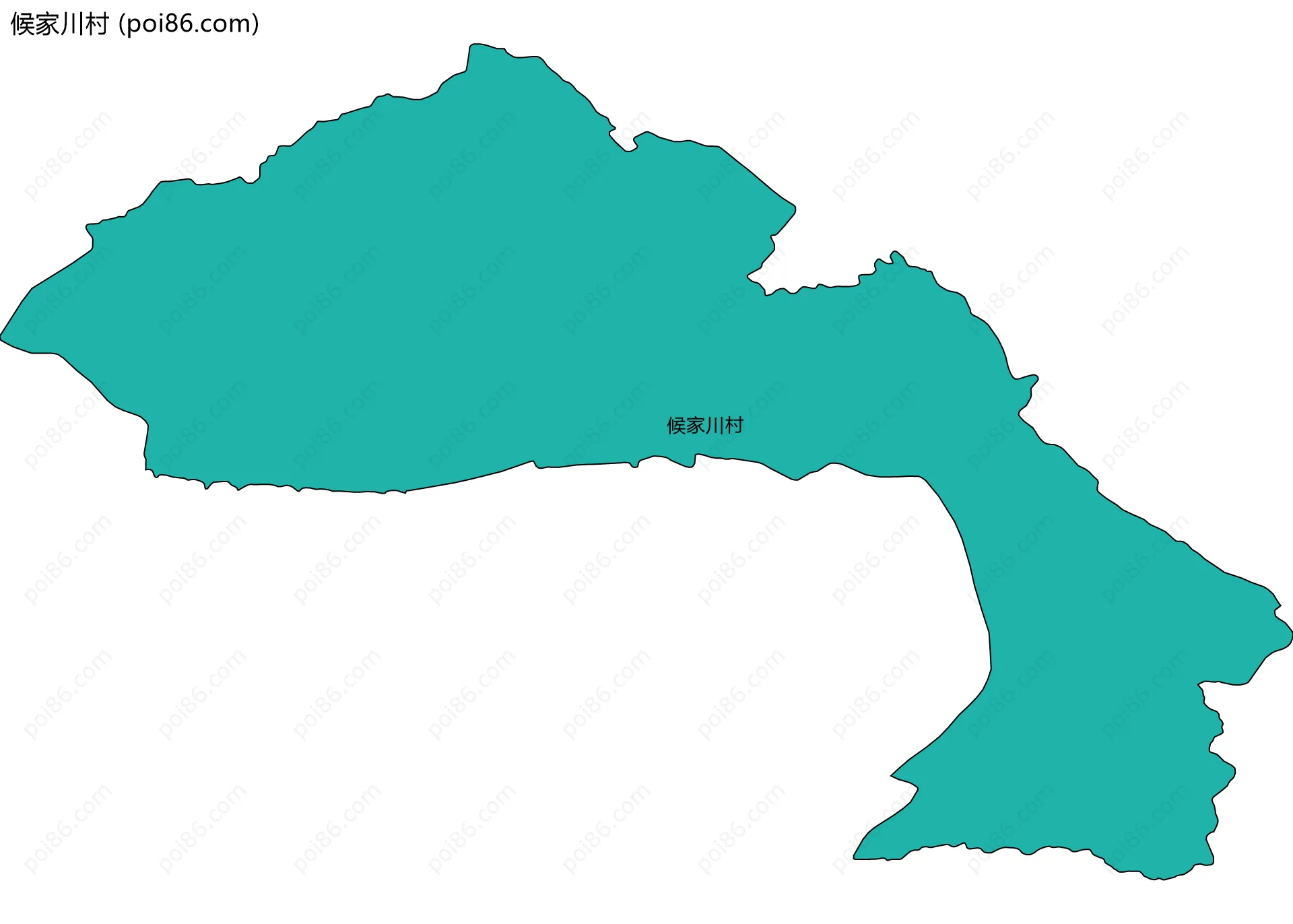 候家川村边界地图
