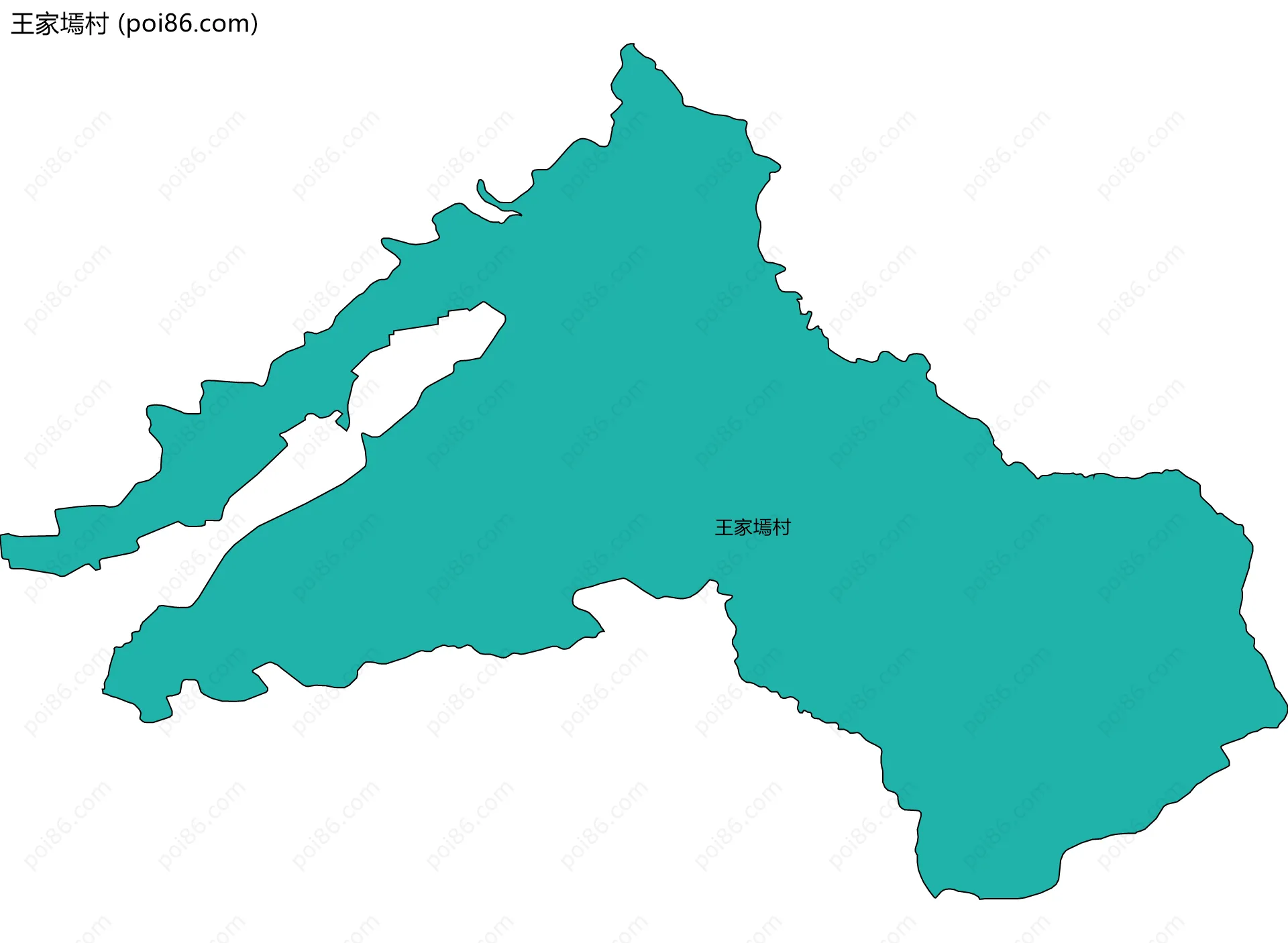 王家墕村边界地图