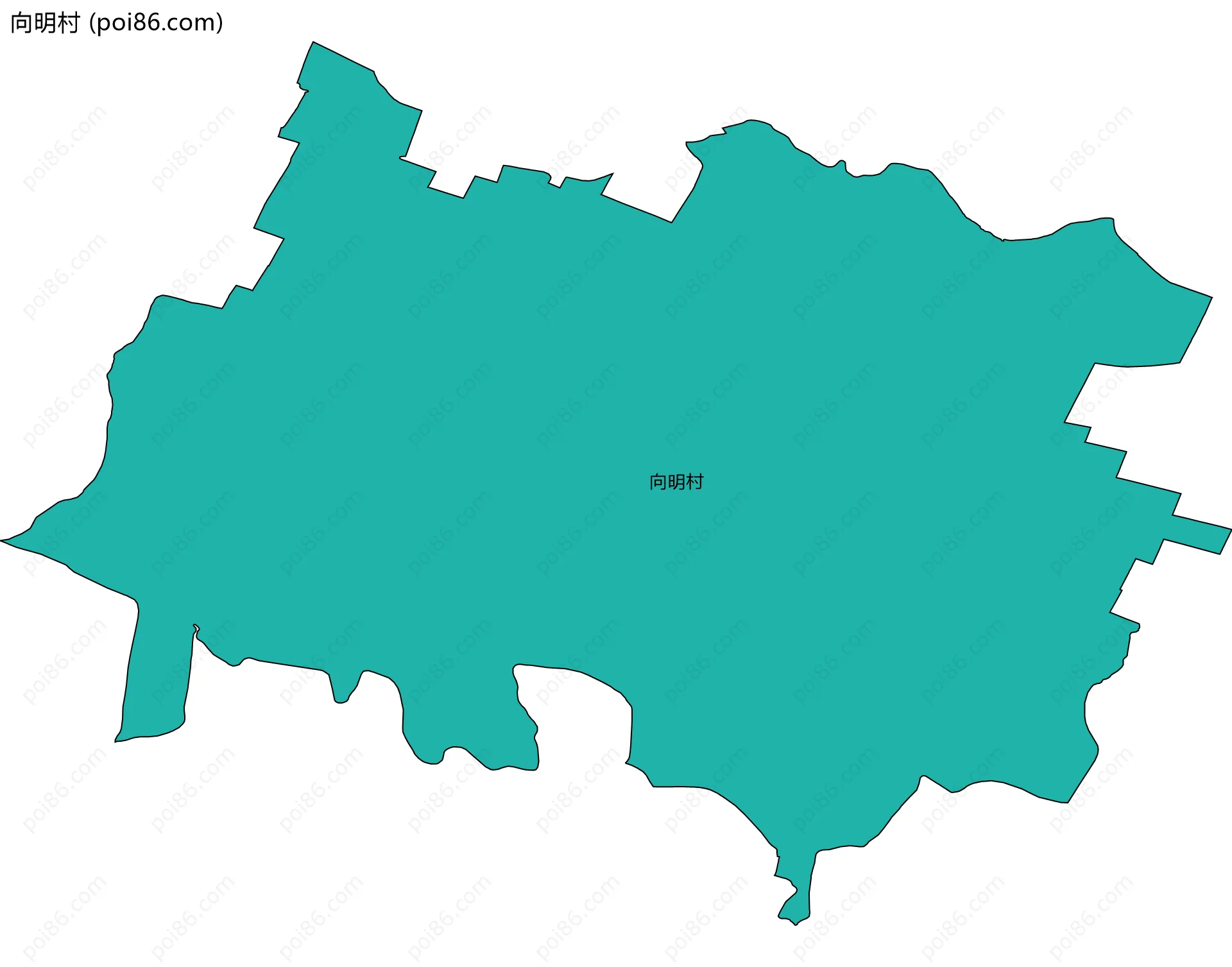 向明村边界地图