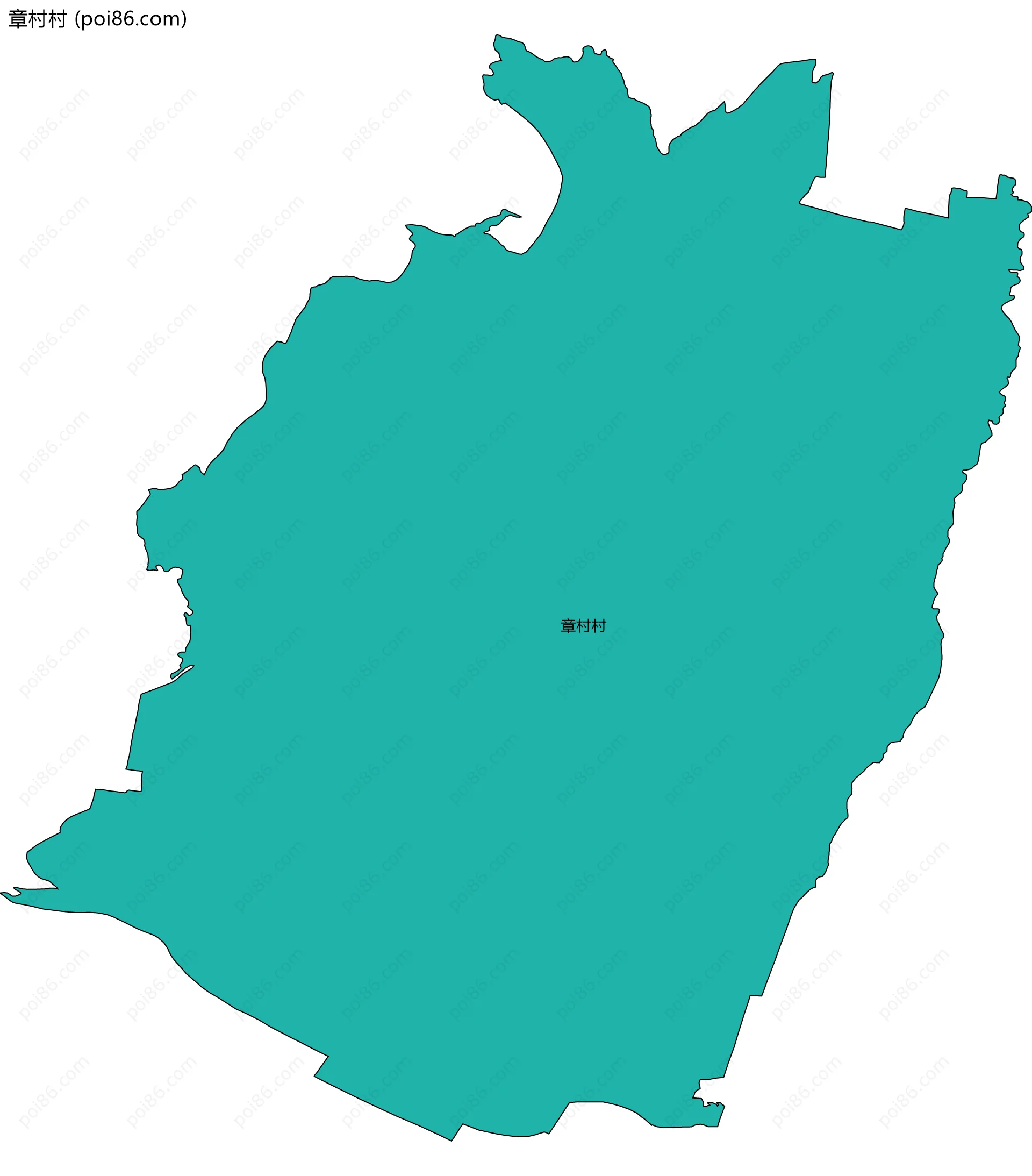 章村村边界地图