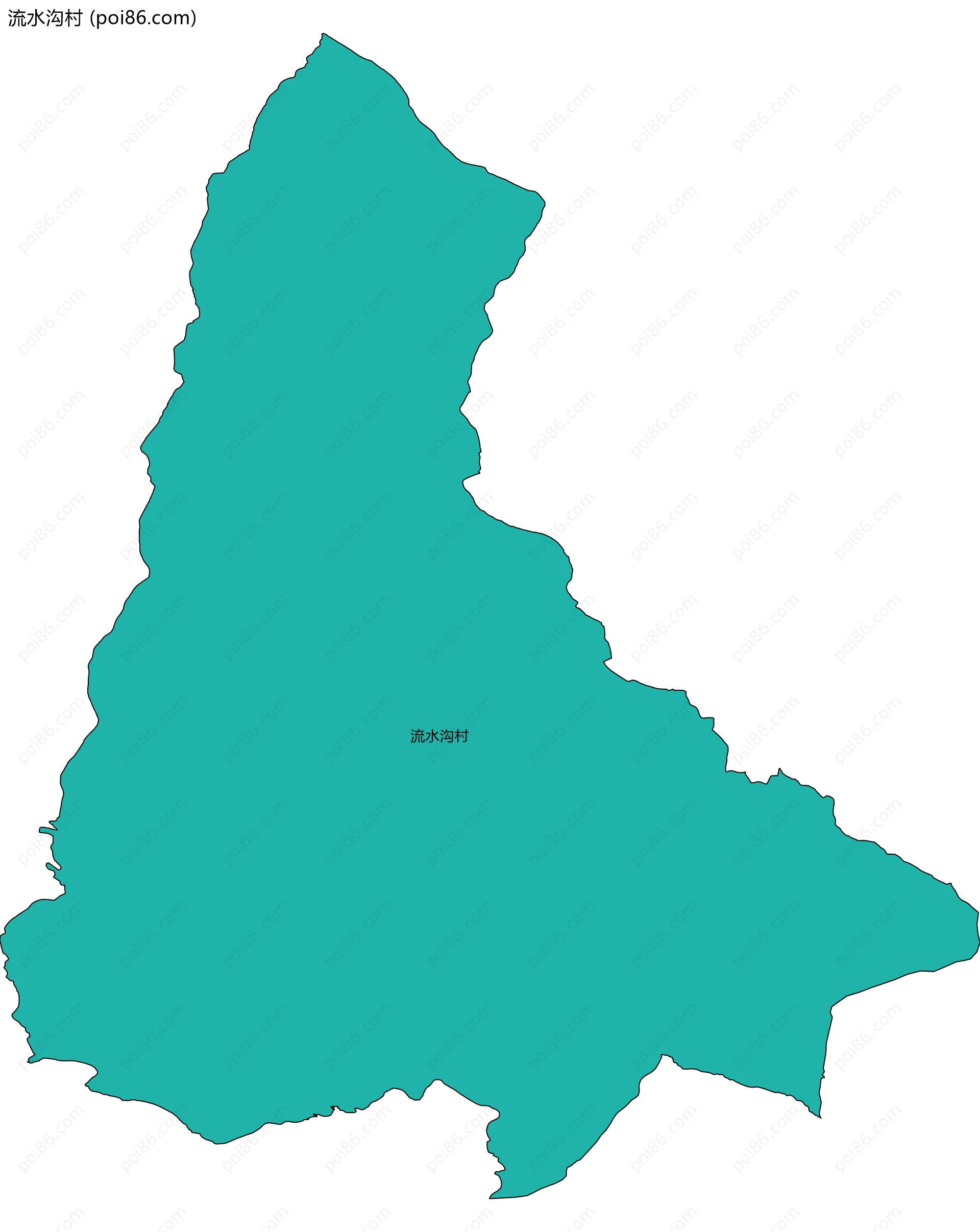 流水沟村边界地图
