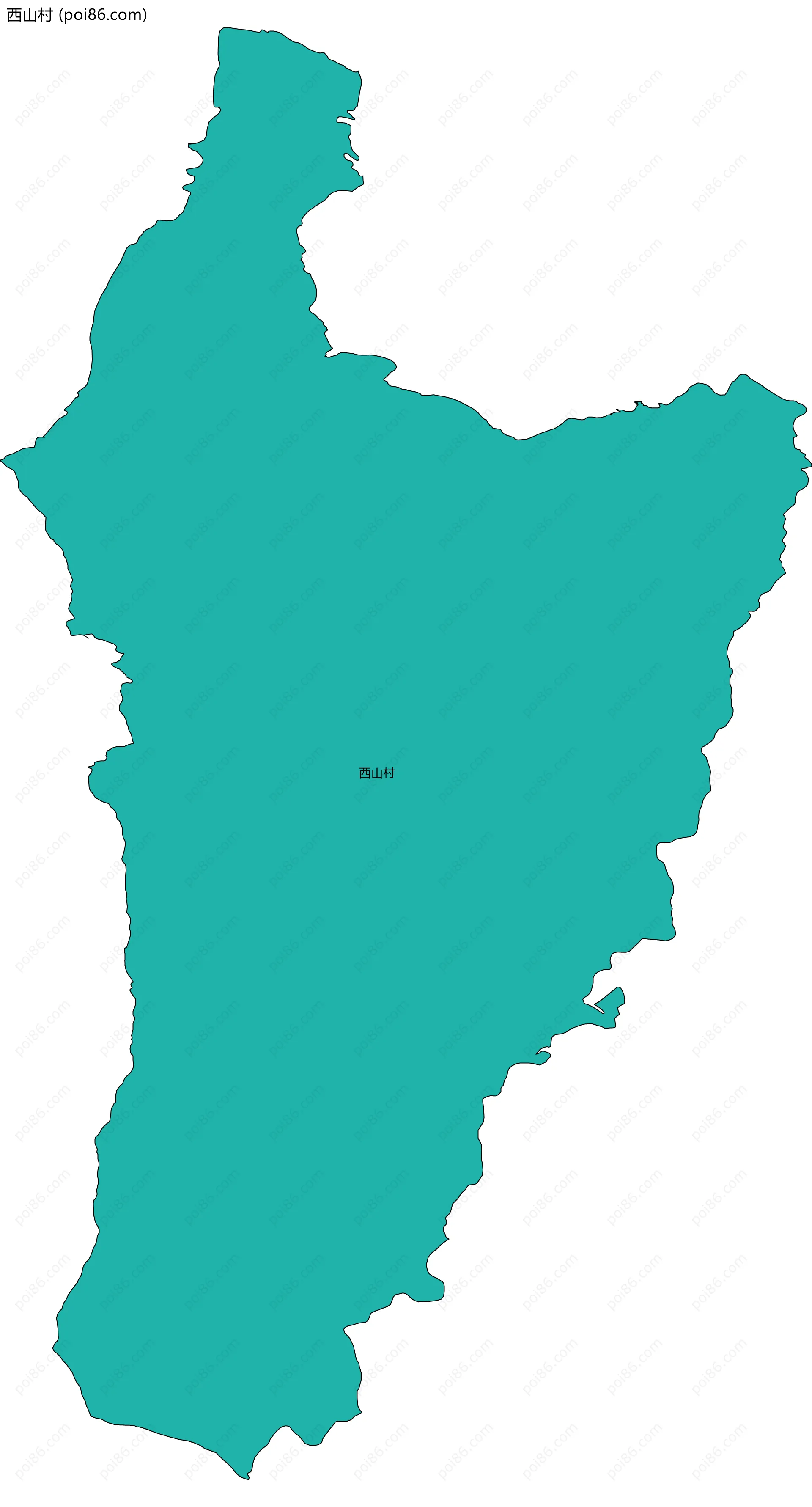 西山村边界地图