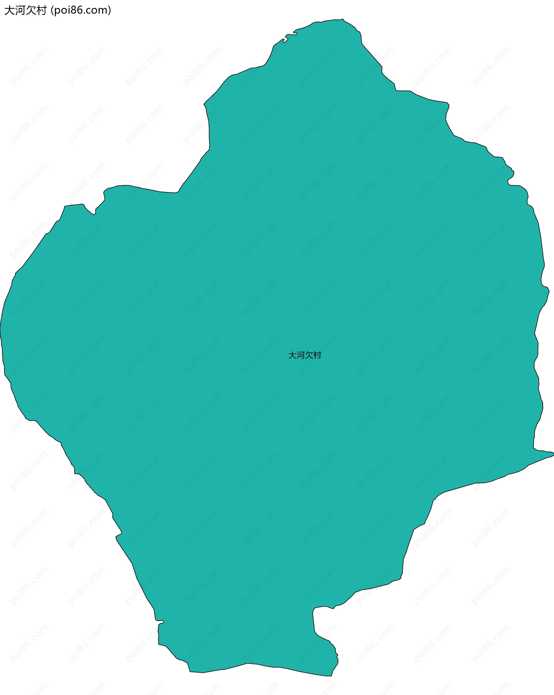 大河欠村边界地图