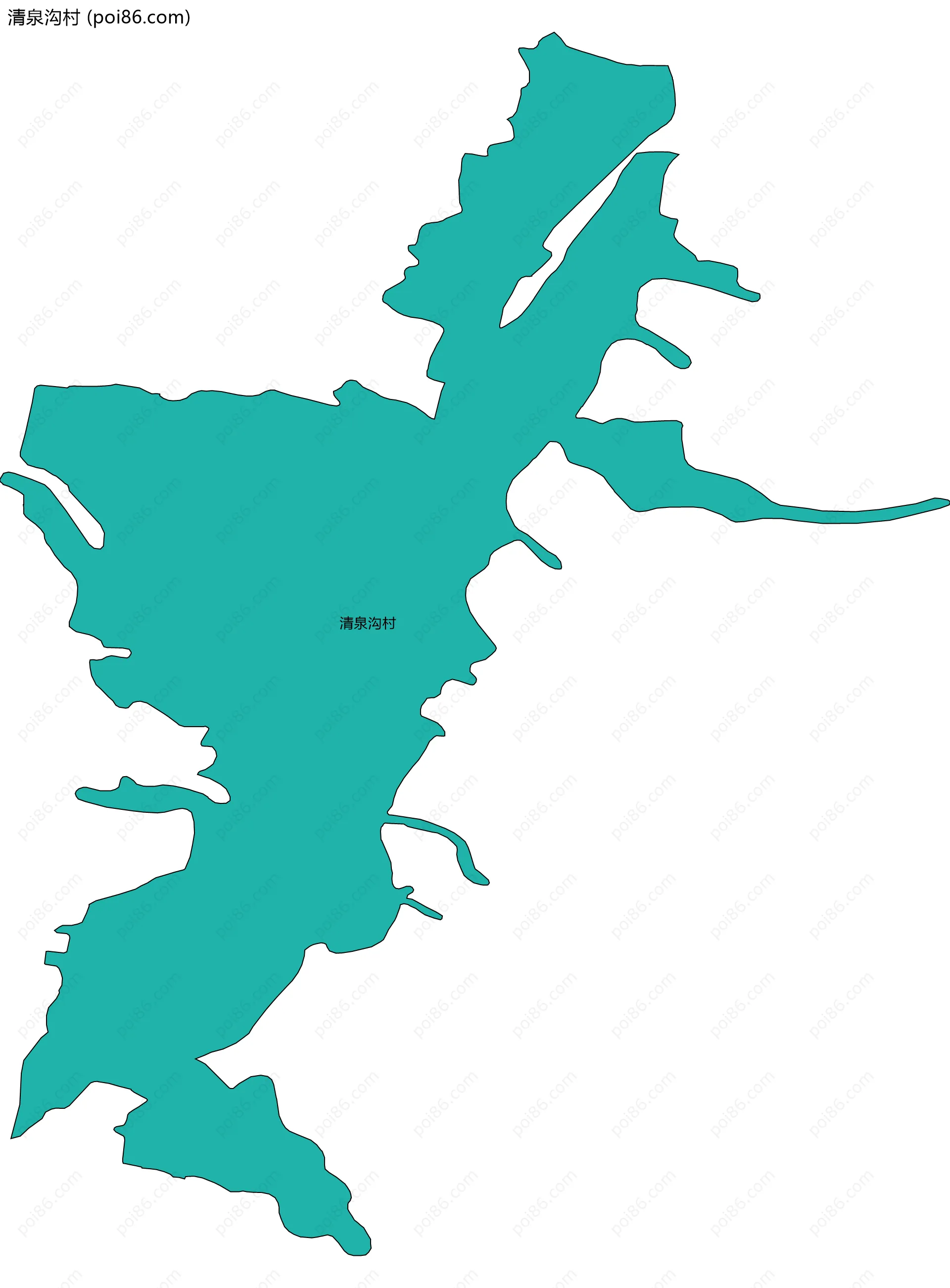 清泉沟村边界地图