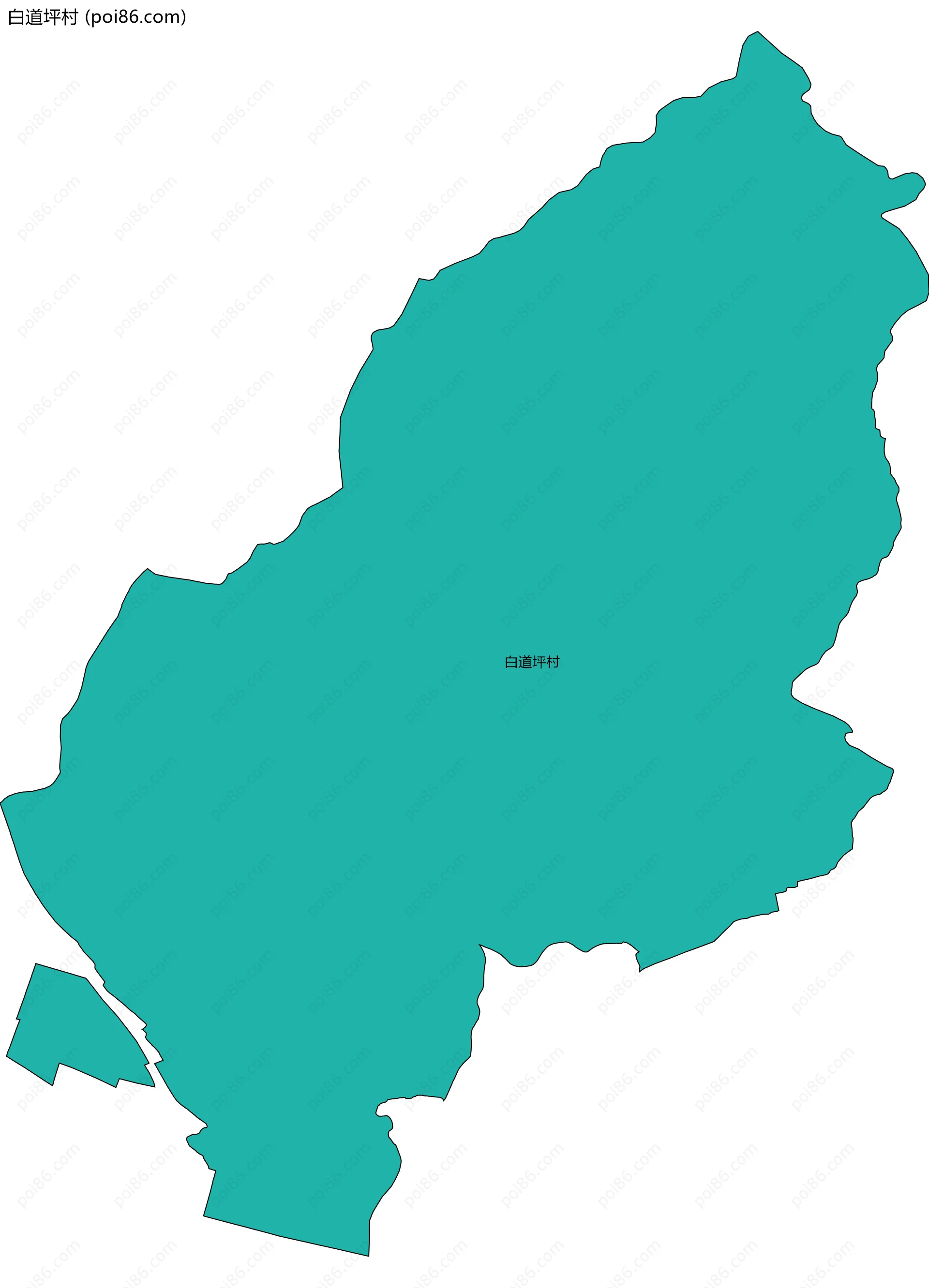 白道坪村边界地图