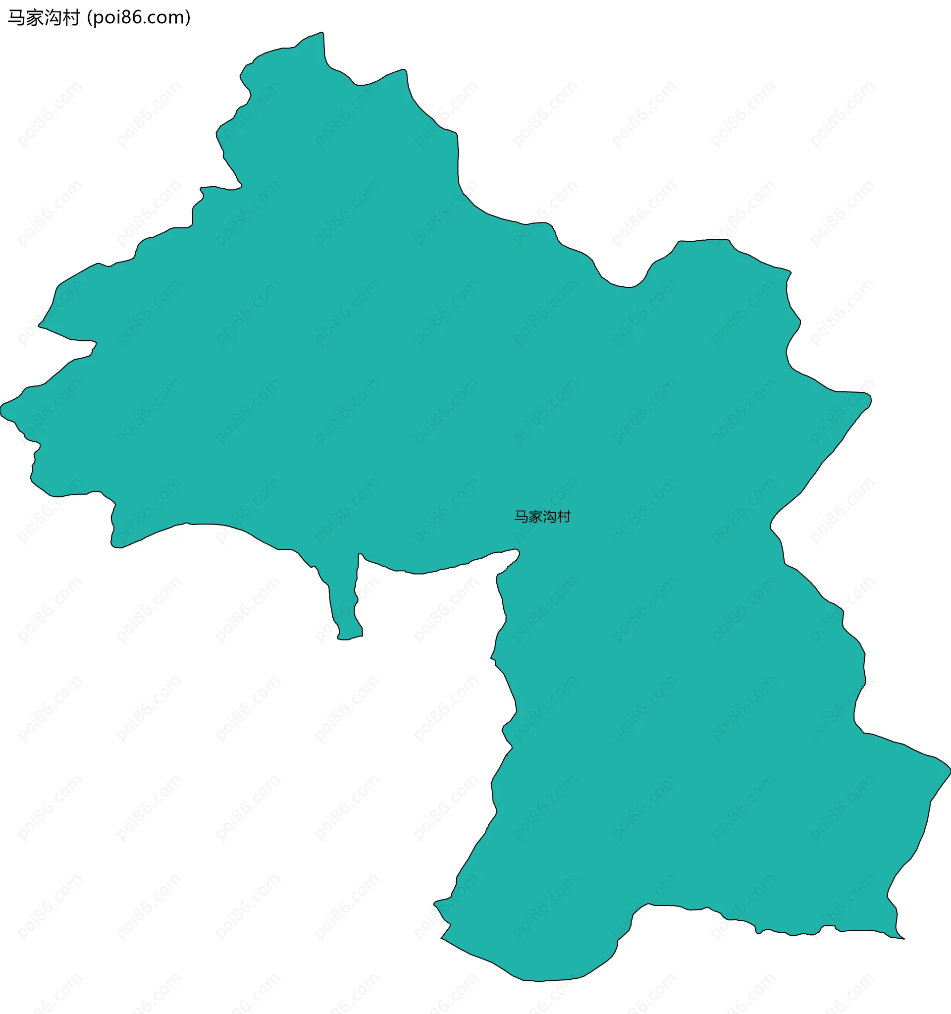 马家沟村边界地图