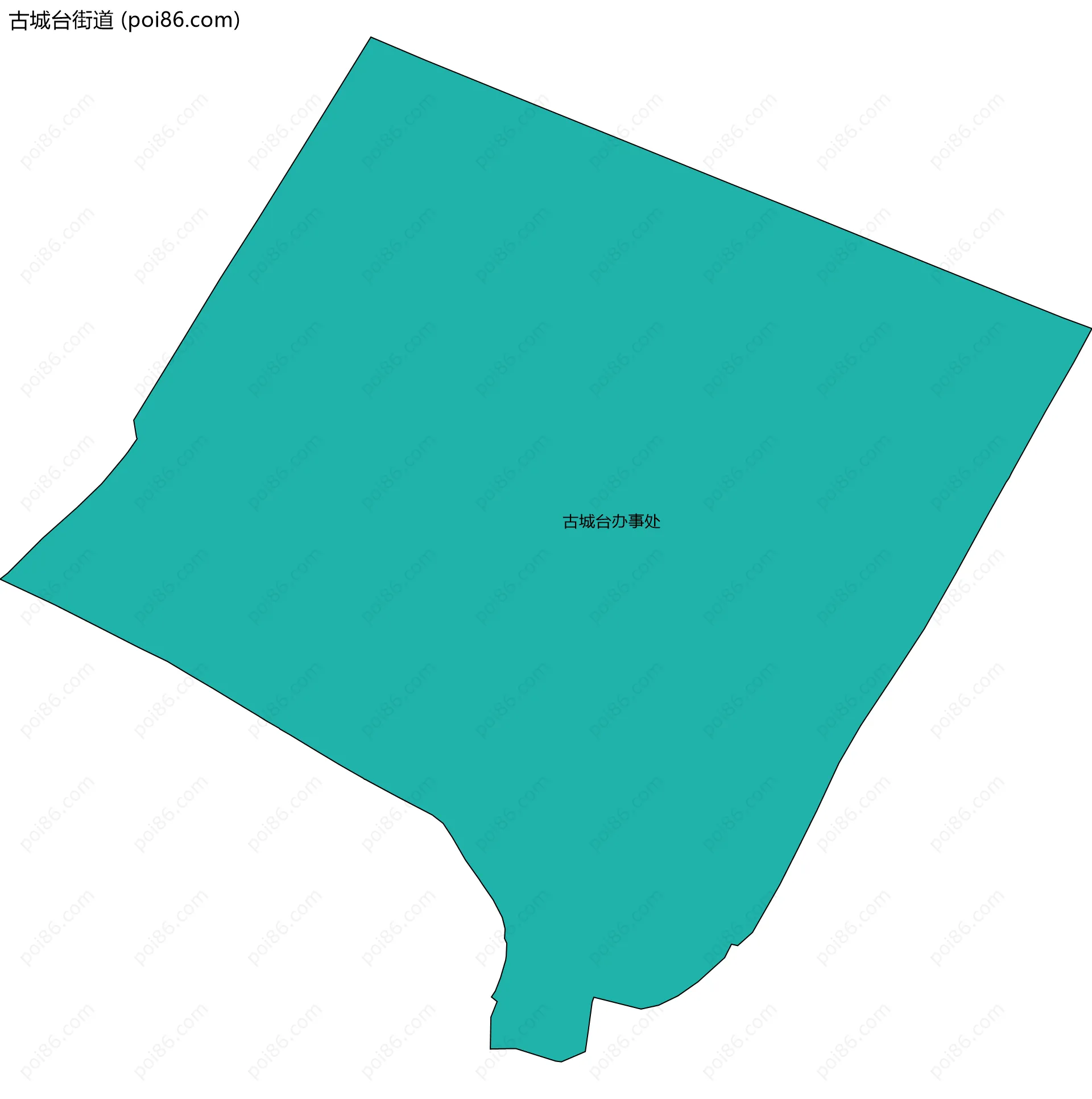 古城台街道边界地图(五级行政区划)