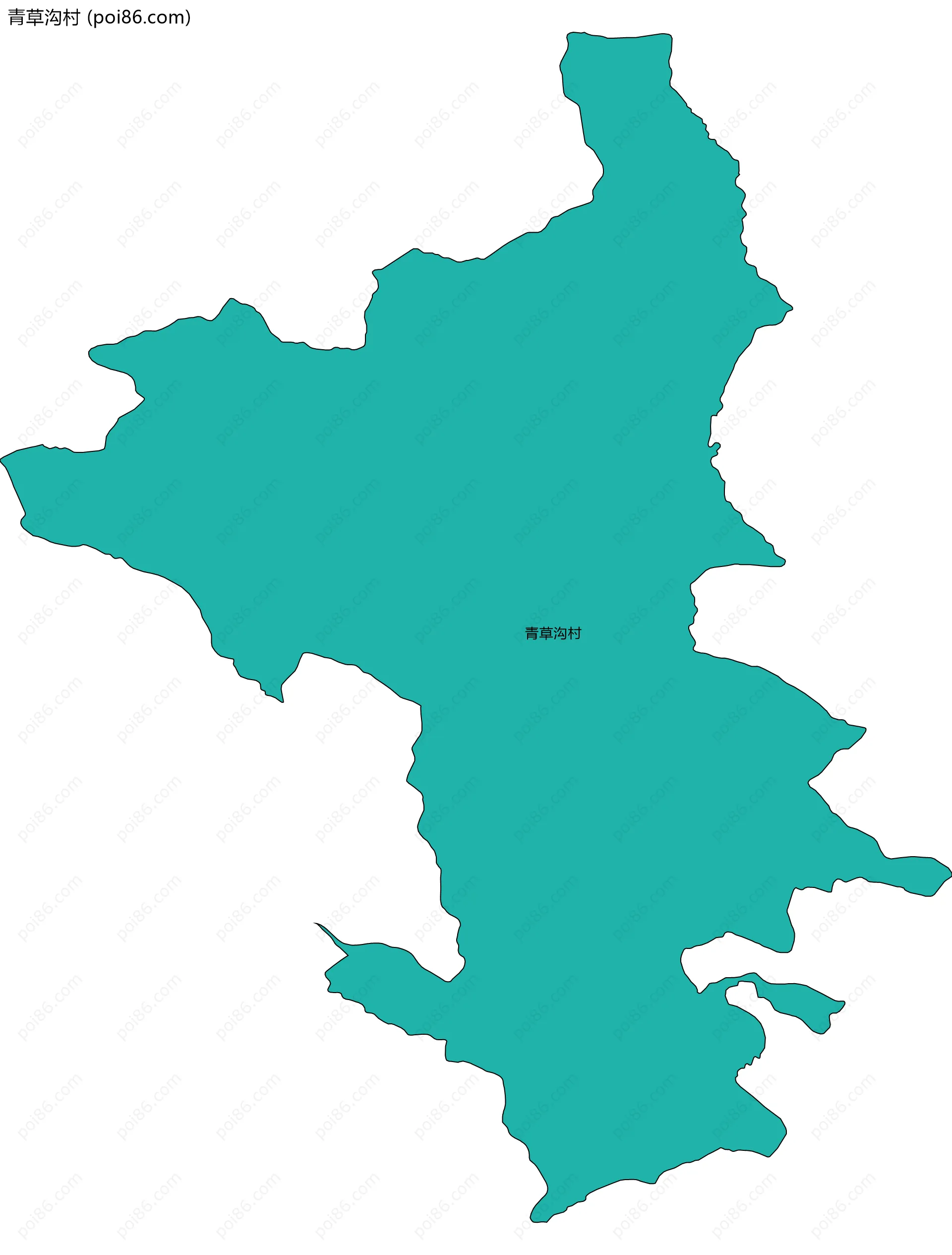 青草沟村边界地图