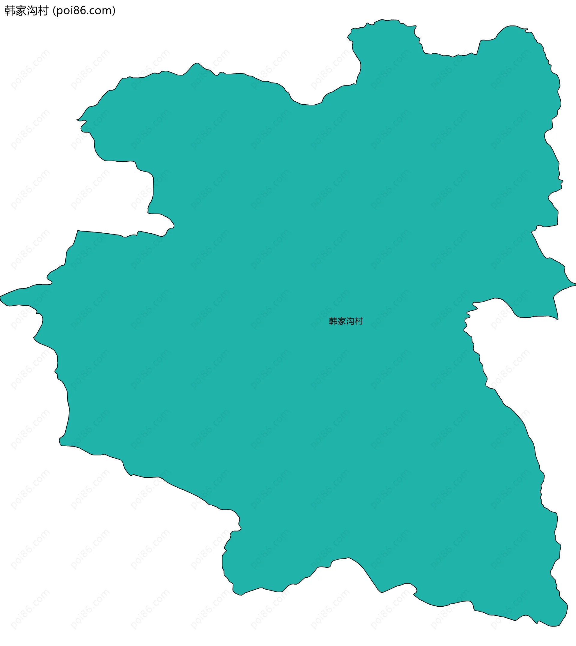 韩家沟村边界地图