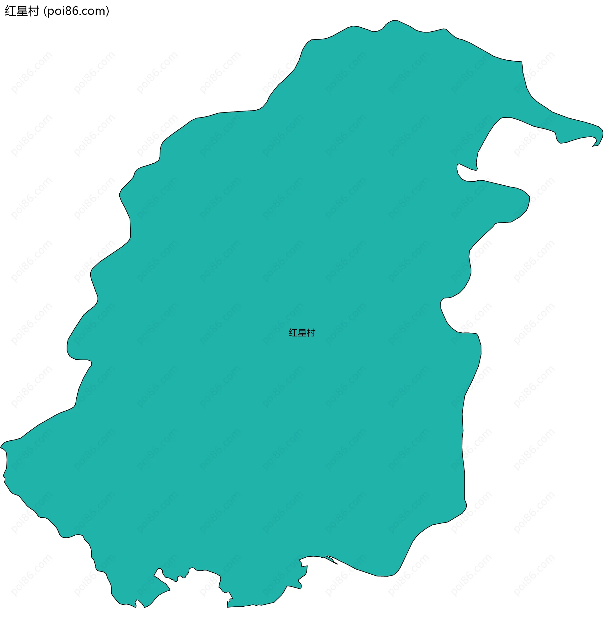 红星村边界地图