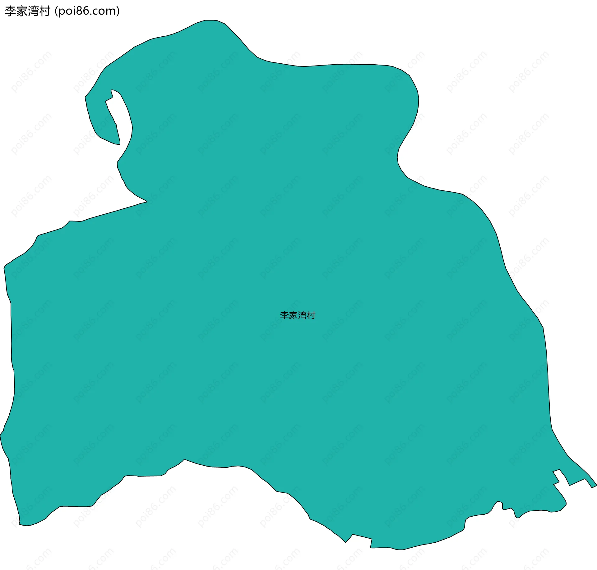 李家湾村边界地图