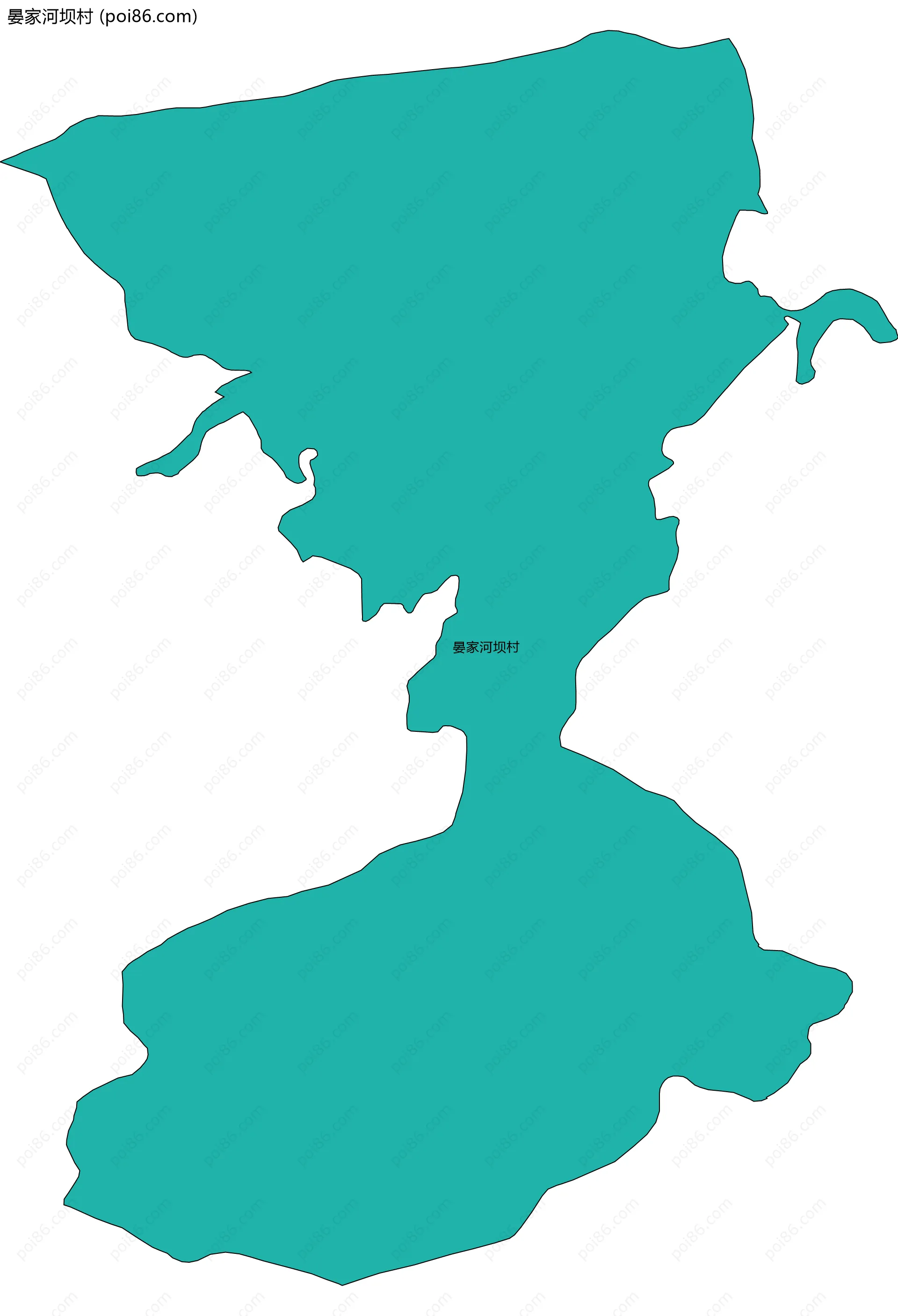 晏家河坝村边界地图