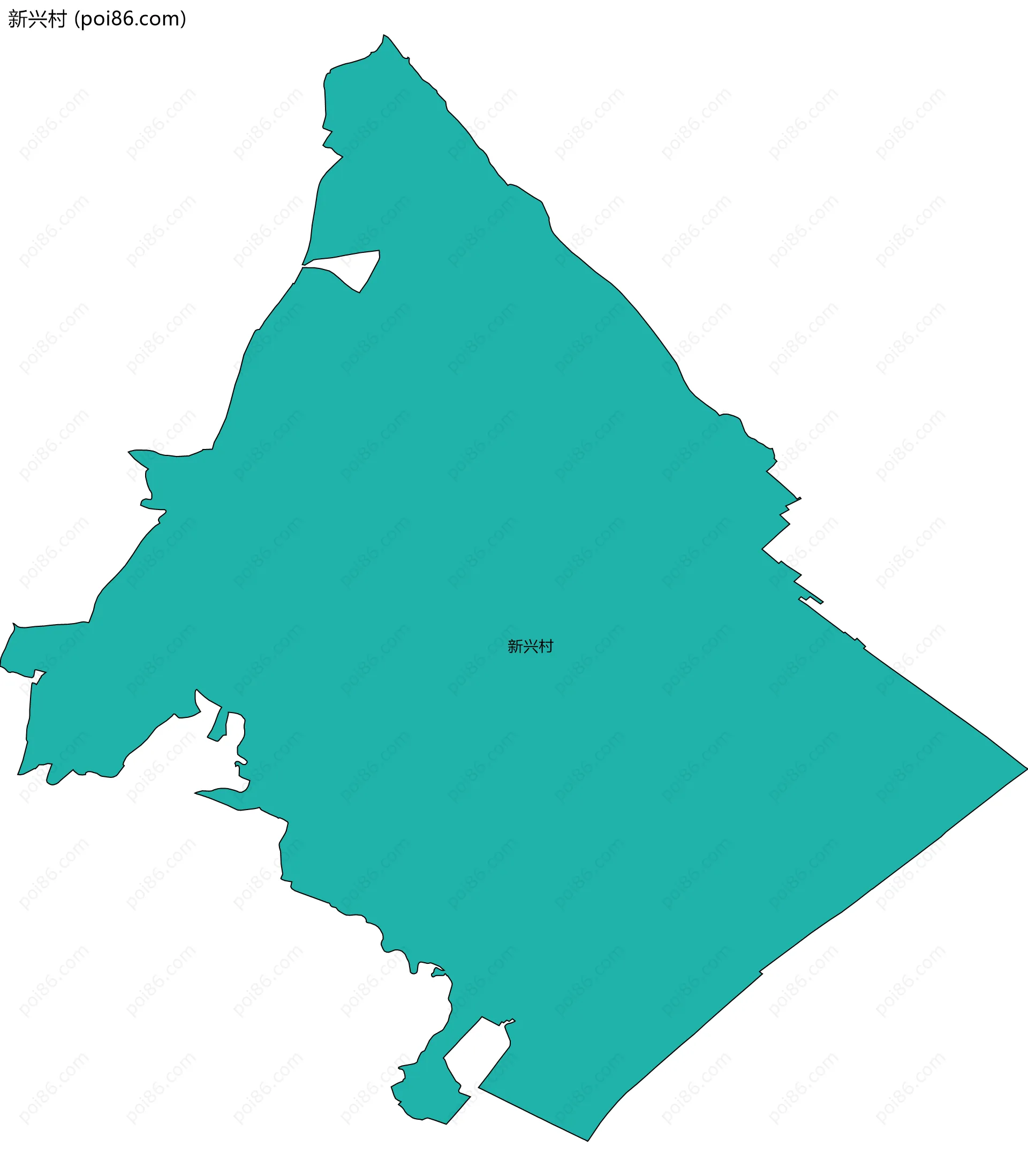 新兴村边界地图